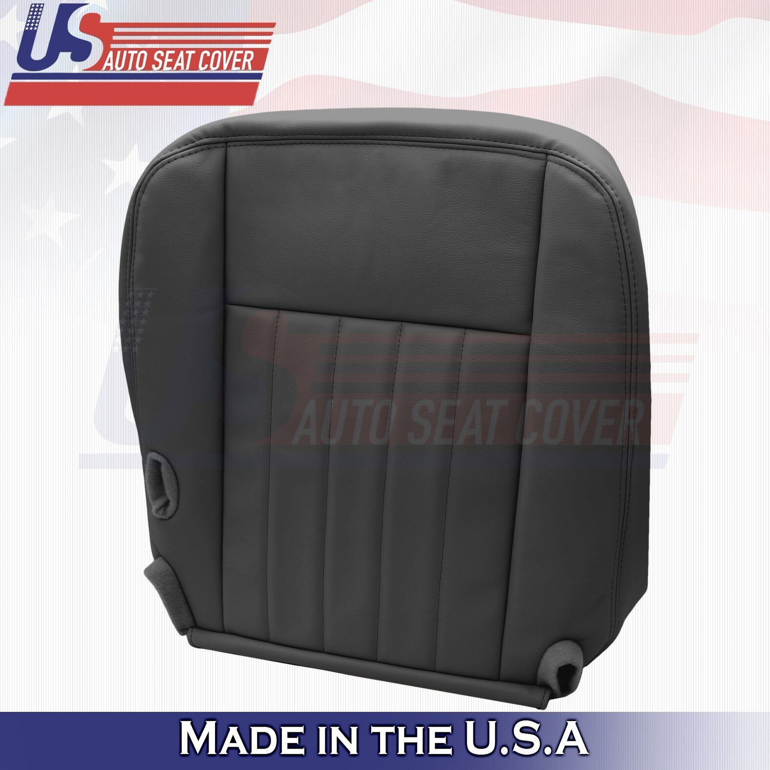 2003 to 2005 Fits Lincoln Town Car Front Set Bottoms &Tops Leather Cover Black