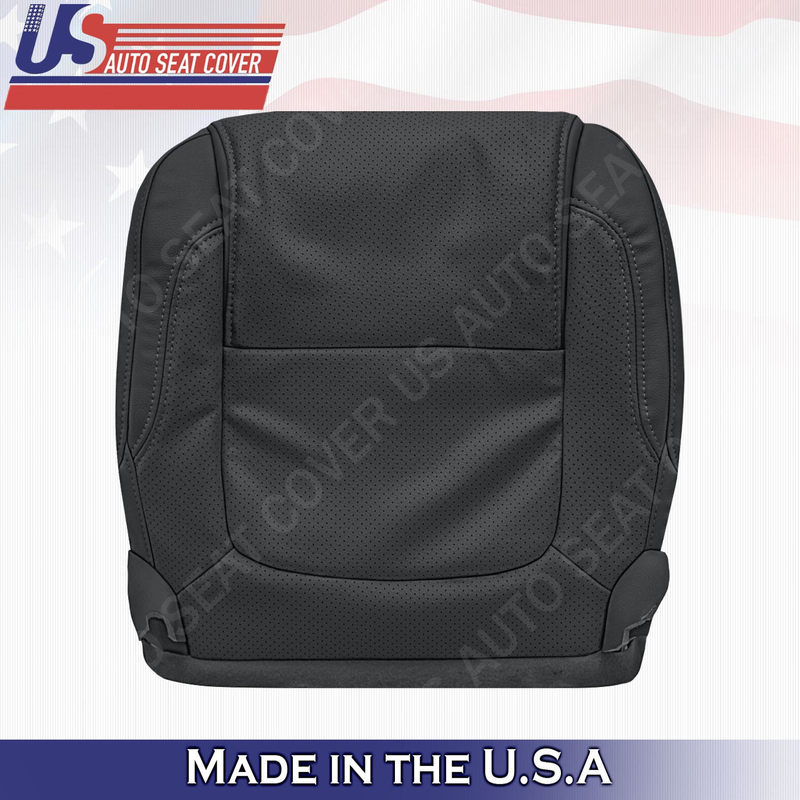 2011 to 2015 Ford Explorer Driver Bottom & Top Leather Perforated Cover Black