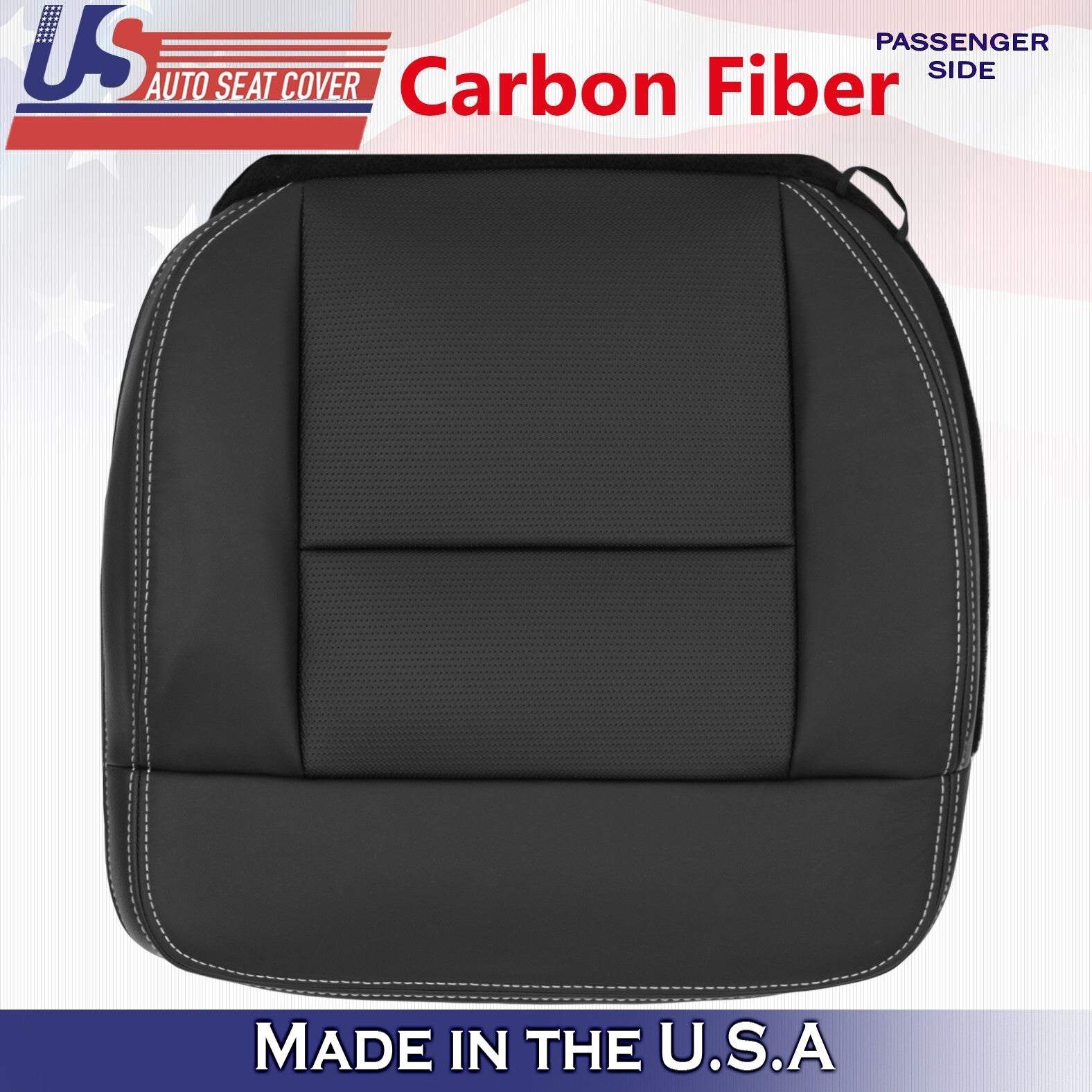 2004 to 2008 For Ford F150 Front Passenger Bottom Leather Seat Cover Black