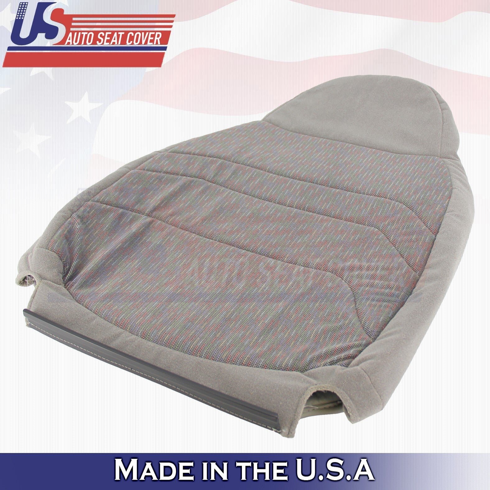 1996 For Ford F150 F250 F350 XLT Front 2 Top & 2 Bottom Cloth Seat Covers Gray