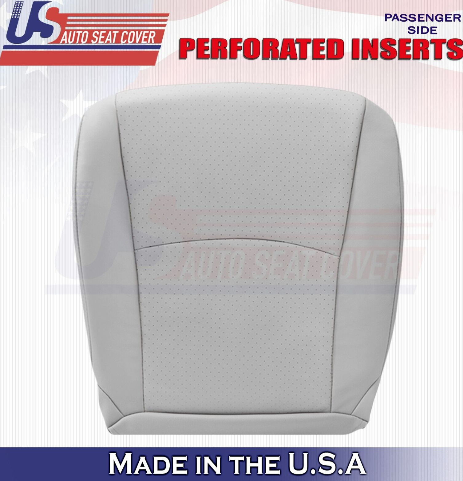 2010 2011 For Toyota Highlander Passenger Bottom Perf Leather Seat Cover Gray