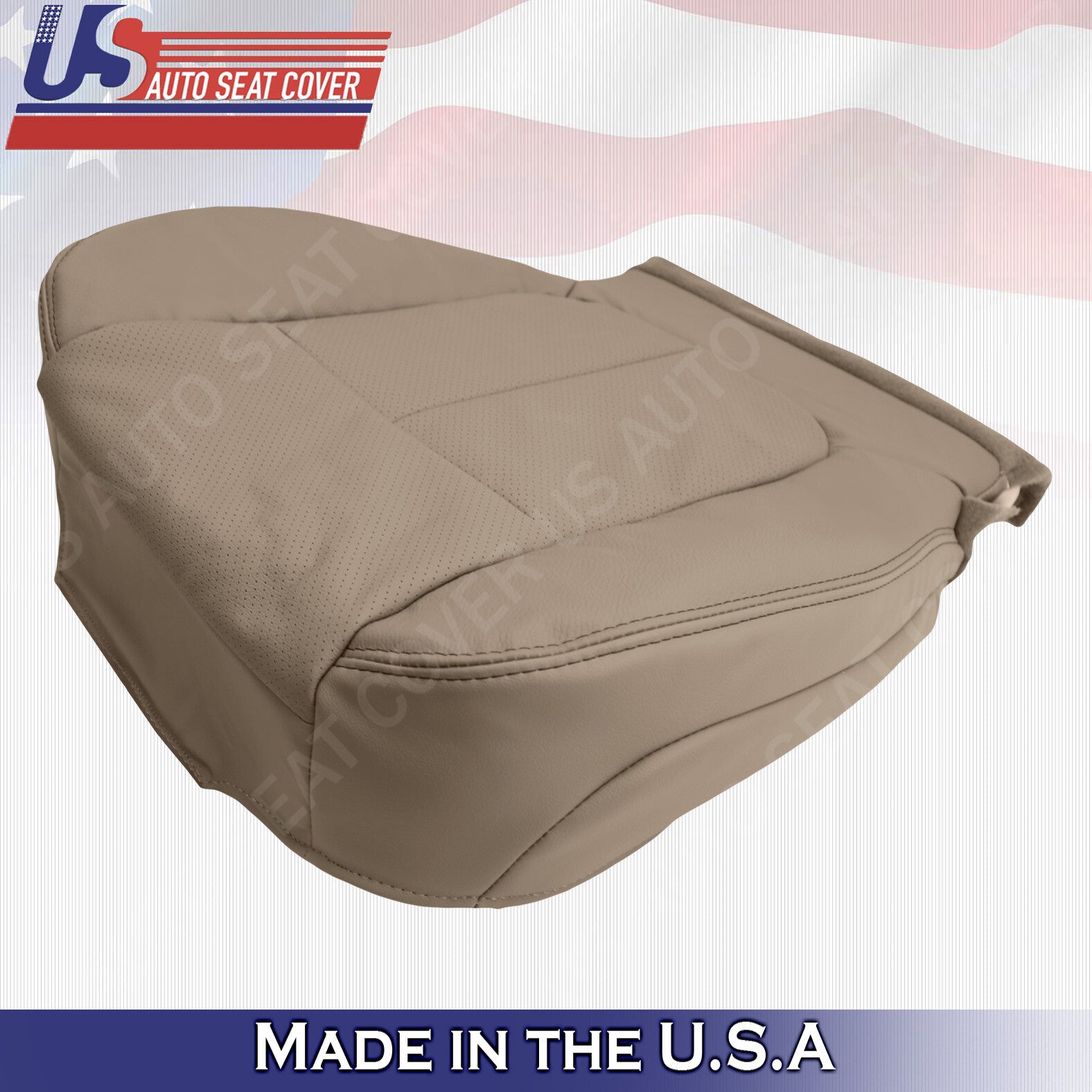 Driver & Passenger Bottoms Leather Covers Tan 2011 to 2014 Fits Ford F150 Lariat