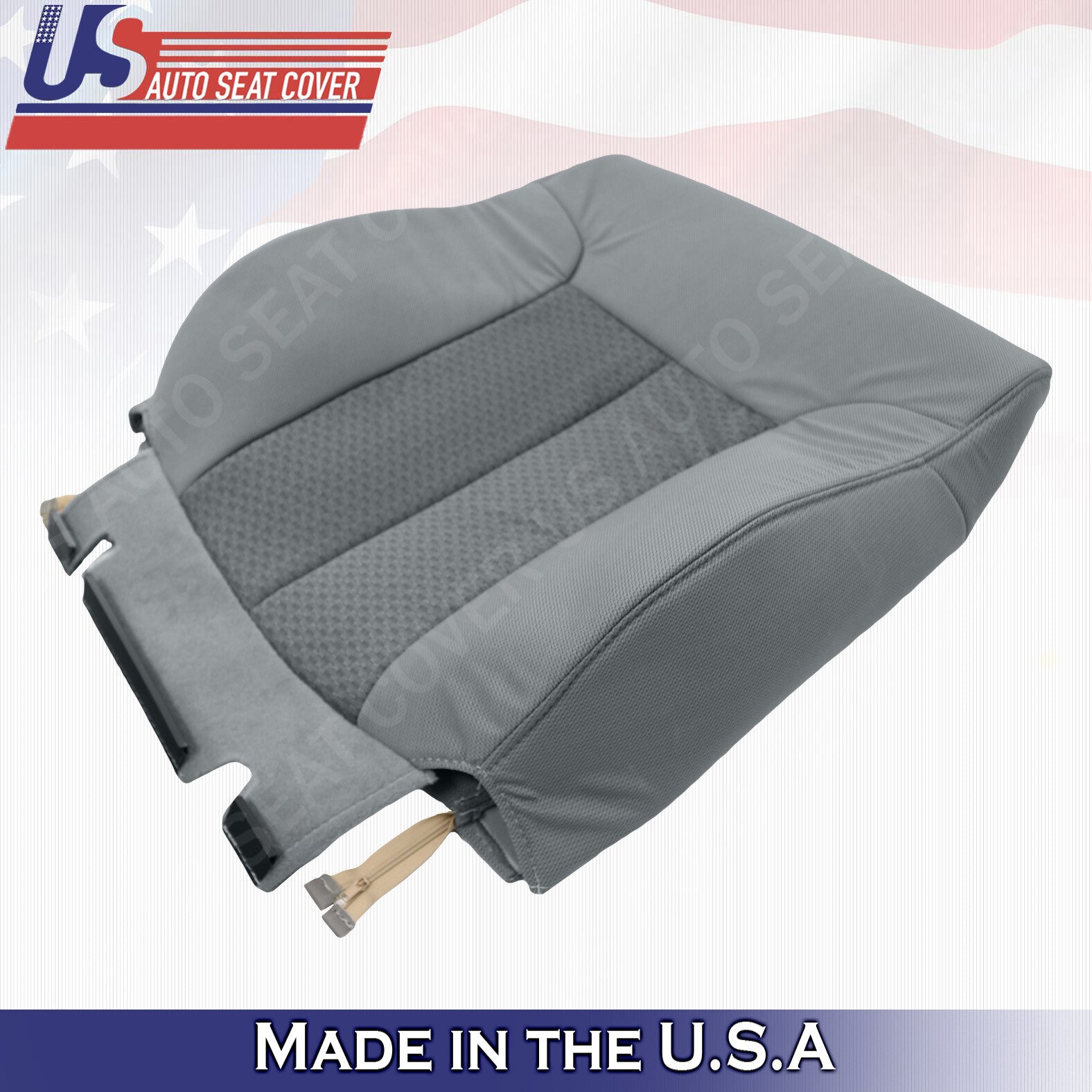 2011 To 2014 Fits Ford F150 Front Set Bottoms & Tops Cloth Seat Cover Gray
