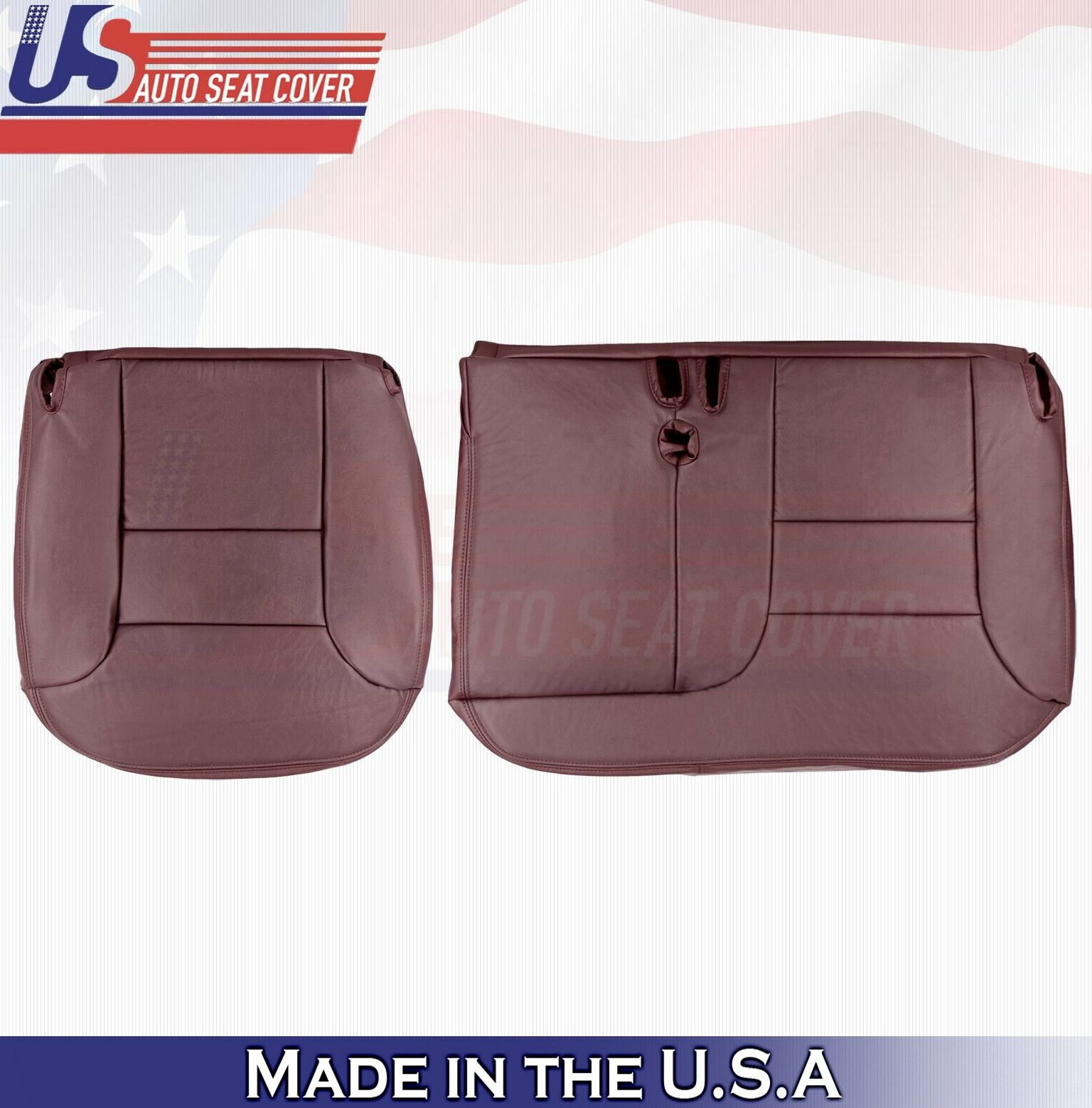 1995 to 2000 For Chevy Silverado 2500 Driver Passenger Bottom Leather Covers Red