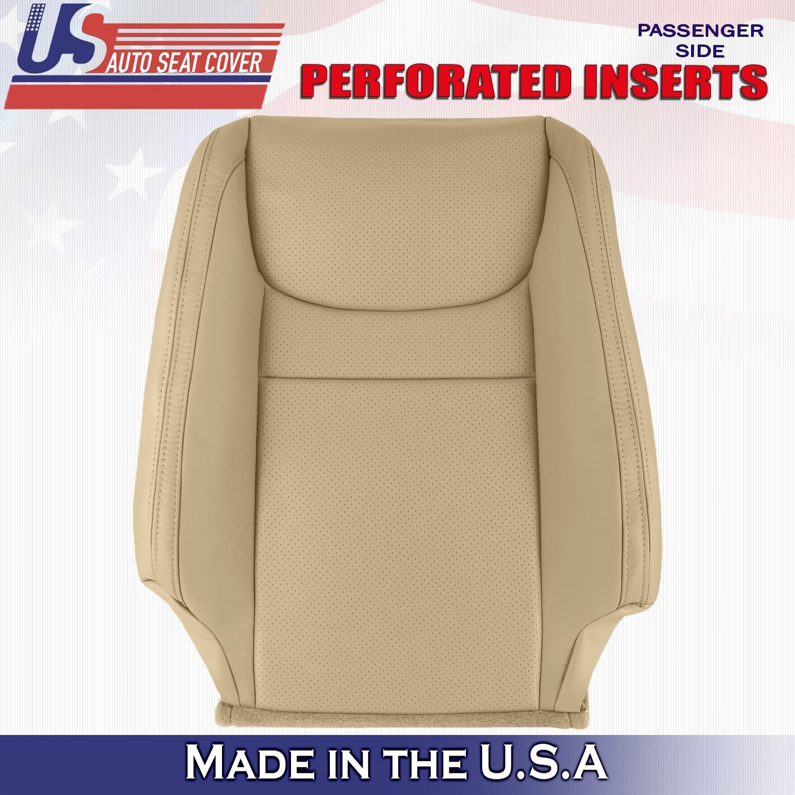2001 2002 2003 For Toyota Highlander Passenger Top Perf Leather Seat Cover Tan