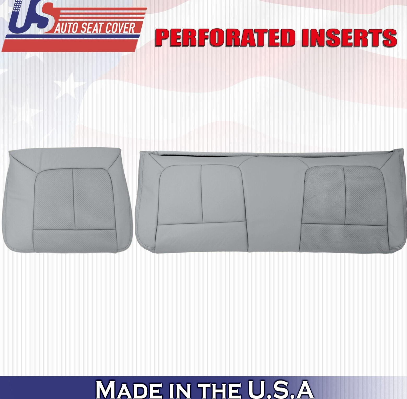 2011 to 2016 For Ford F350 2nd Row Driver & Passenger Bottom Leather Covers Gray