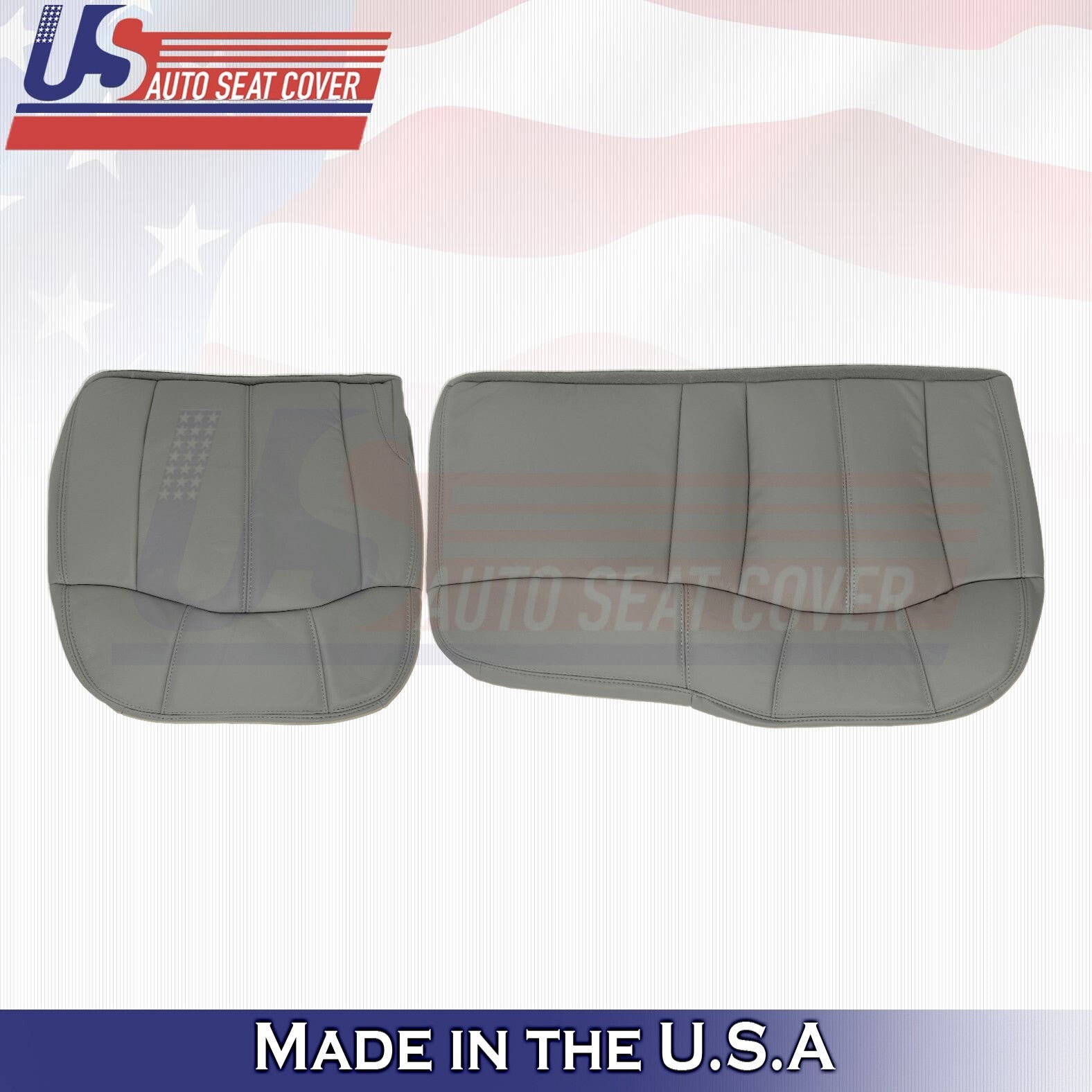 1999 to 2002 For Chevy Silverado Rear Driver &Passenger Top Leather Covers Gray