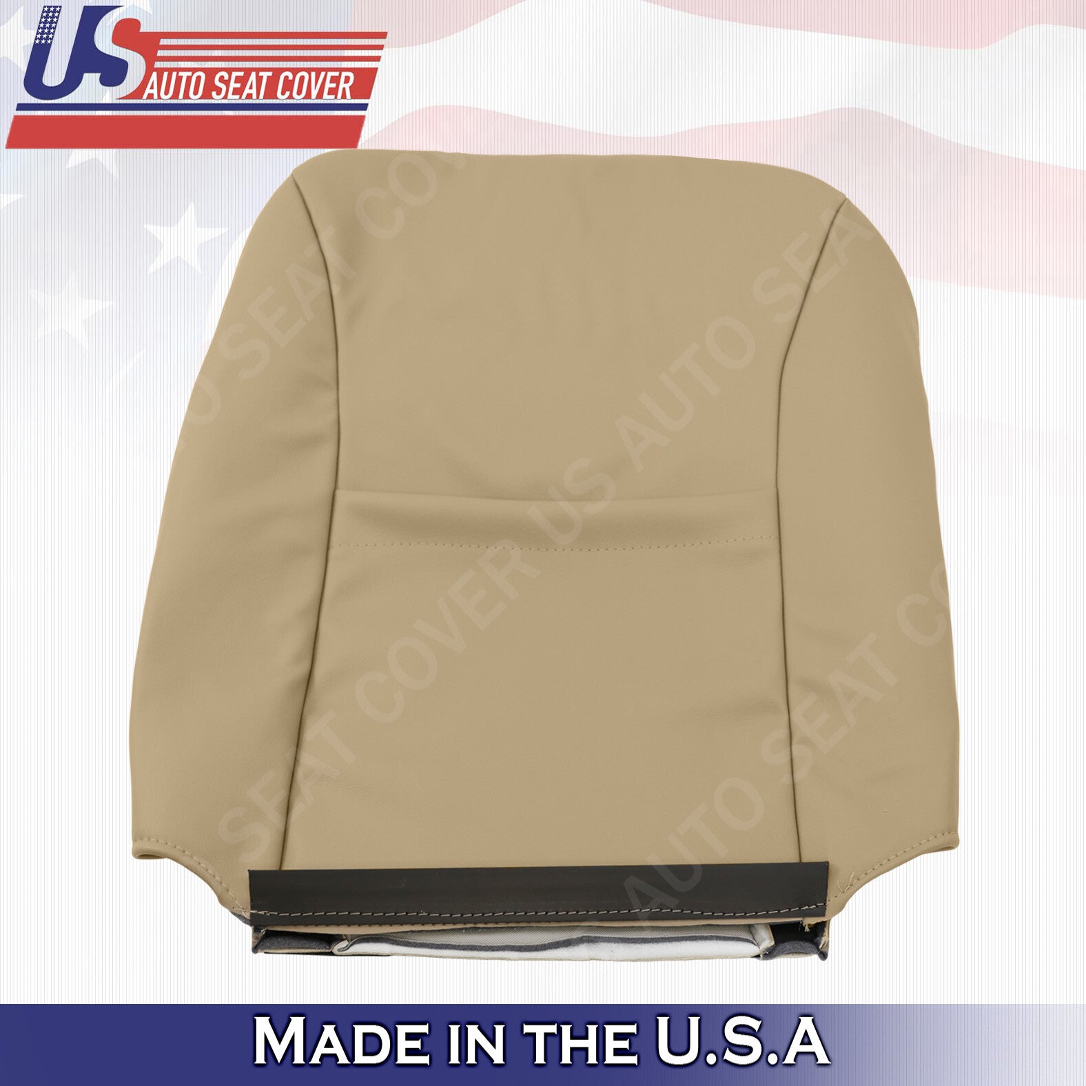 FRONT UPPER LEFT HAND Seat Cover Med. Parchment Tan Leather 2001 -2003 Ford F150