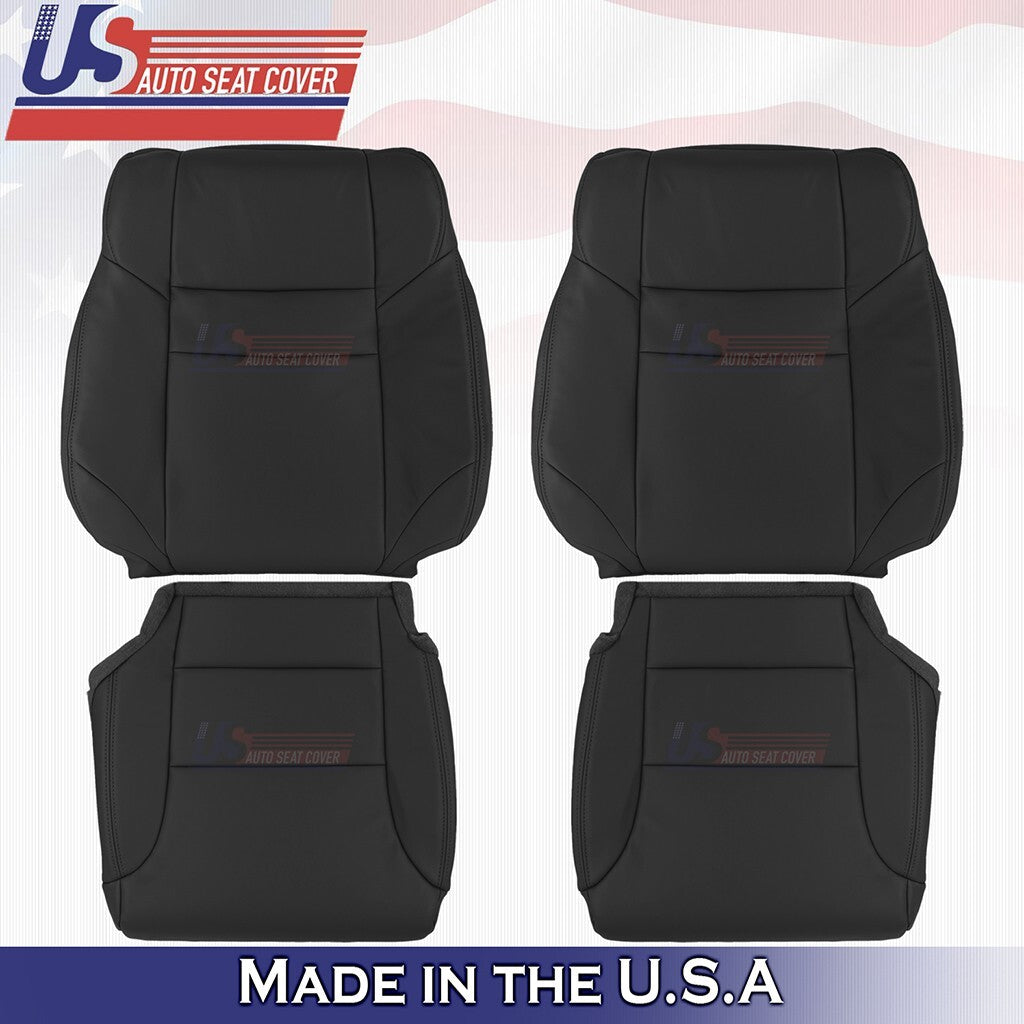 2012 to 2016 For Honda CR-V Front 2x Top & 2x Bottom Leather Seat Covers Black