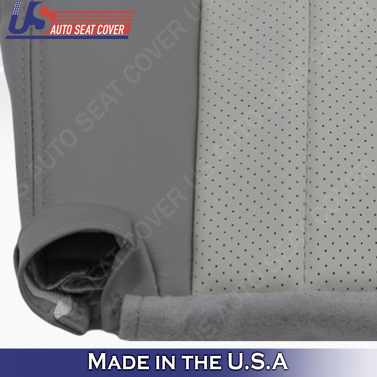 2002 TO 2005 Mercury Mountaineer Passenger Bottom Leather Seat Cover 2-TONE GRAY