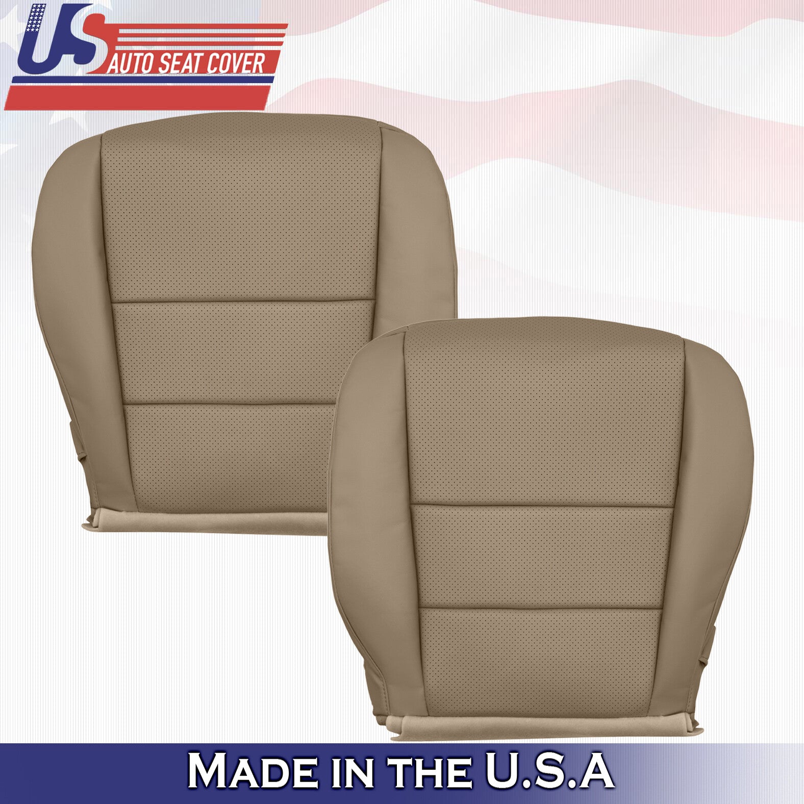 For 2005 2006 2007 2008 Acura RL Driver & Passenger Bottoms Leather Cover Tan
