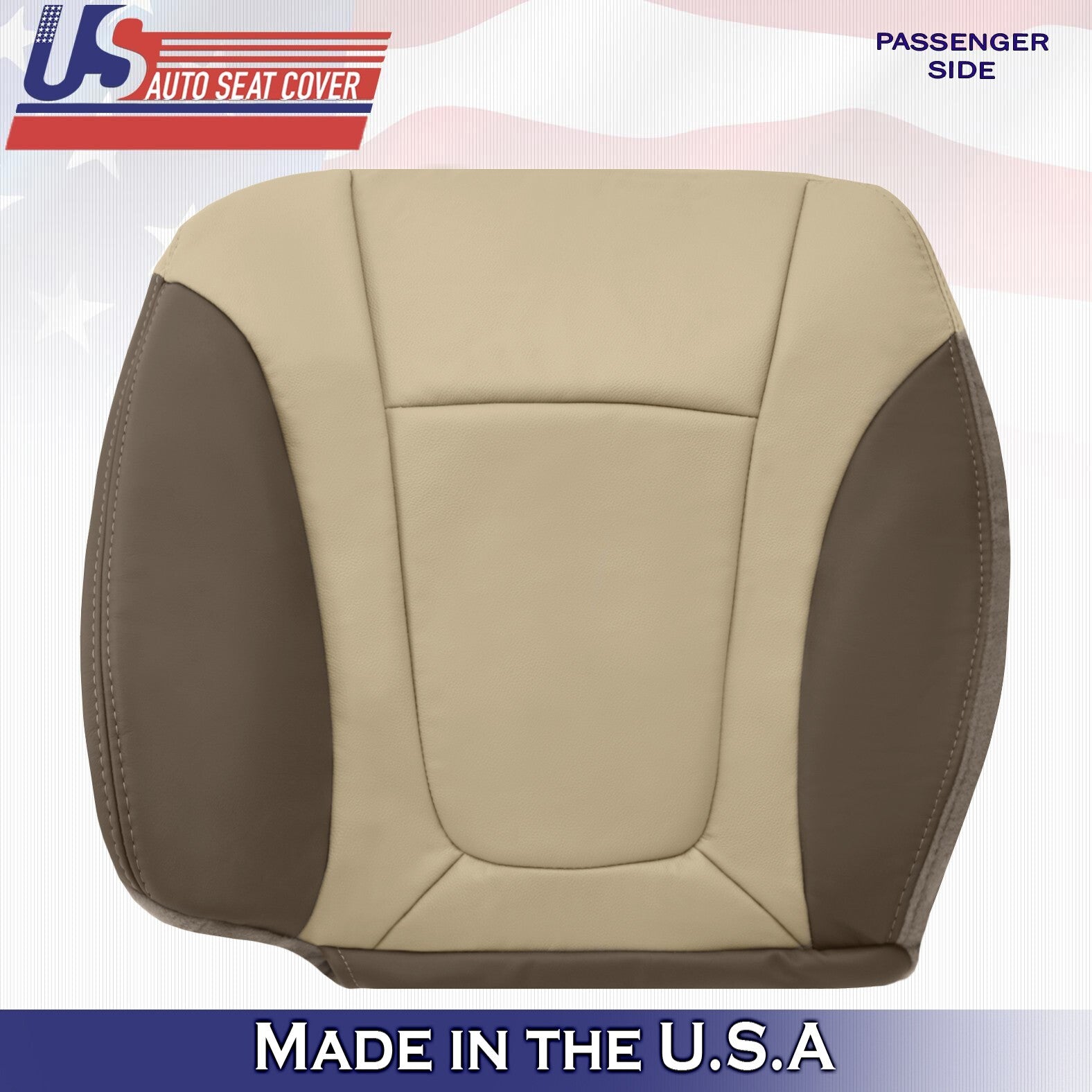Passenger Bottom &Top Leather Cover 2Tone Tan For 2002 to 2004 Chevy Trailblazer