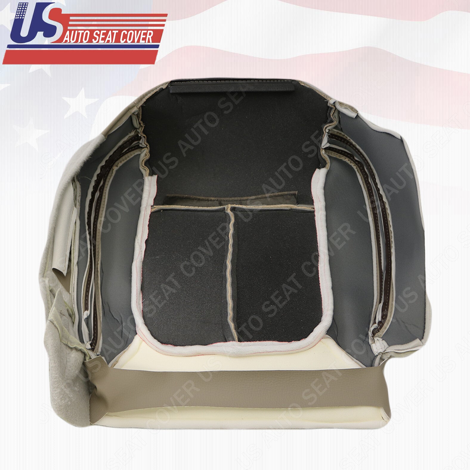 PASSENGER Bottom PERFORATED Leather Cover StoneGray 2009 2010 Ford F150 Platinum