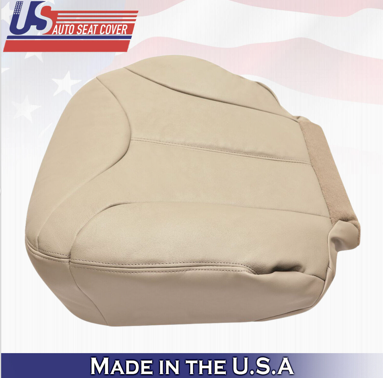 2000 2001 2002 GMC Yukon SLT Driver & Passenger Bottom Leather Seat Cover Tan