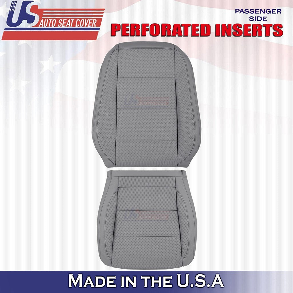 2006-2010 Fits Volkswagen Jetta Driver Top &Bottom Perforated Leather Cover Gray