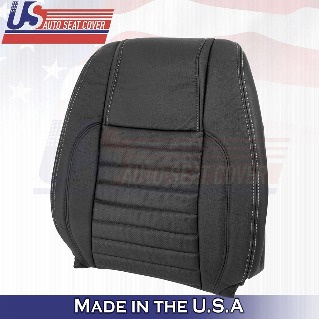 2010 to 2014 Fits Ford Mustang GT Driver Top Leather w/ Perf Insert Cover Black