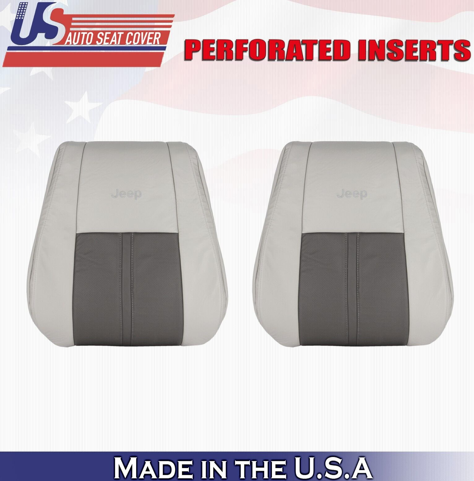 2006 For Jeep Grand Cherokee Limited Driver & Passenger Top Leather Covers Tan