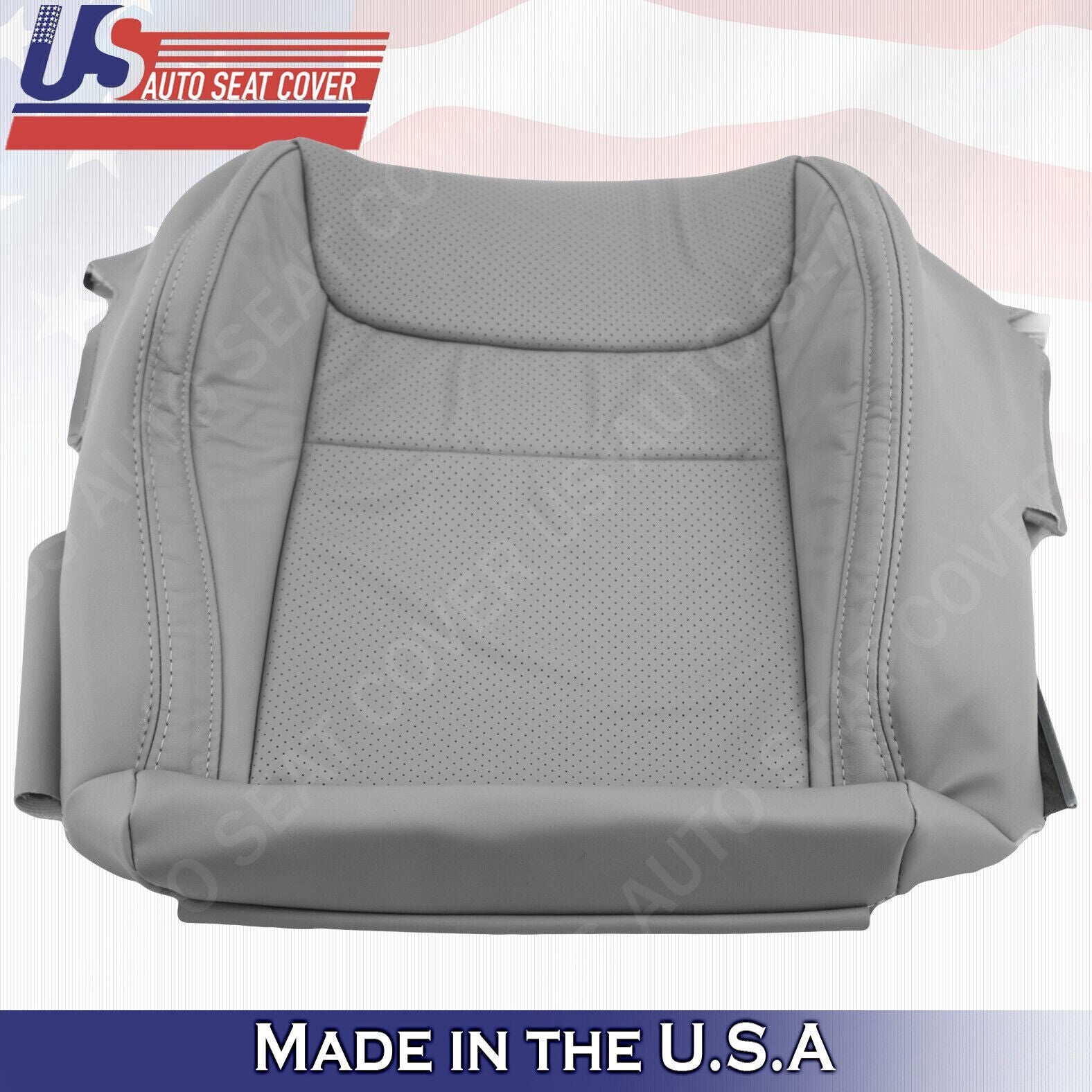 2001 2002 2003 For Toyota Highlander Driver Top & Bottom Leather Seat Cover Gray