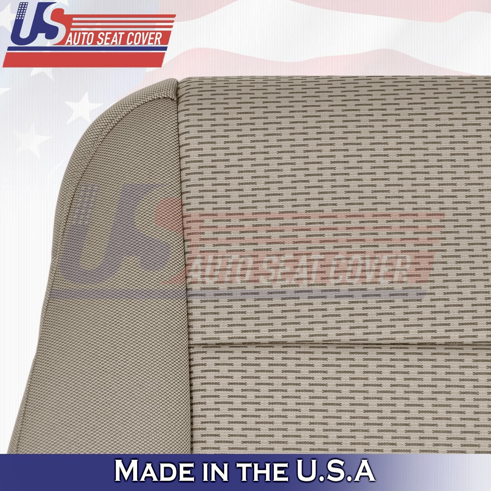 2015 to 2019 Fits Ford F150 Driver Bottom & Top Cloth Seat Cover Light Camel Tan