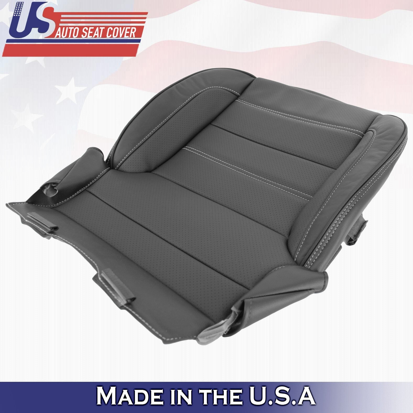 2014-2019 For GMC Sierra Denali Driver Bottom Perforated Leather Cover Black