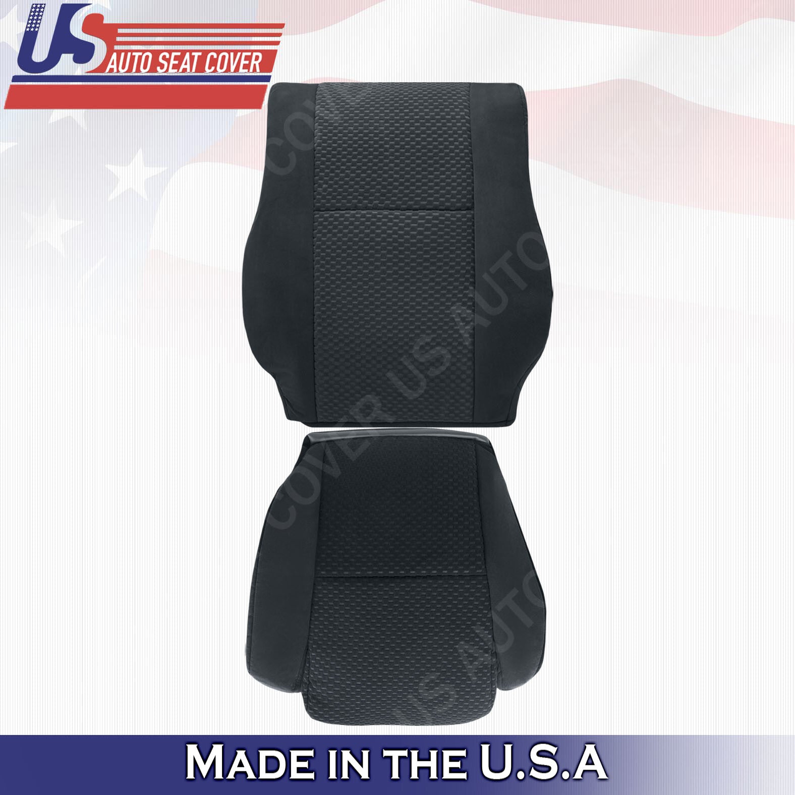 Front Driver & Passenger Black Cloth Seat Covers Fits 2007 to 2012 Toyota Tundra