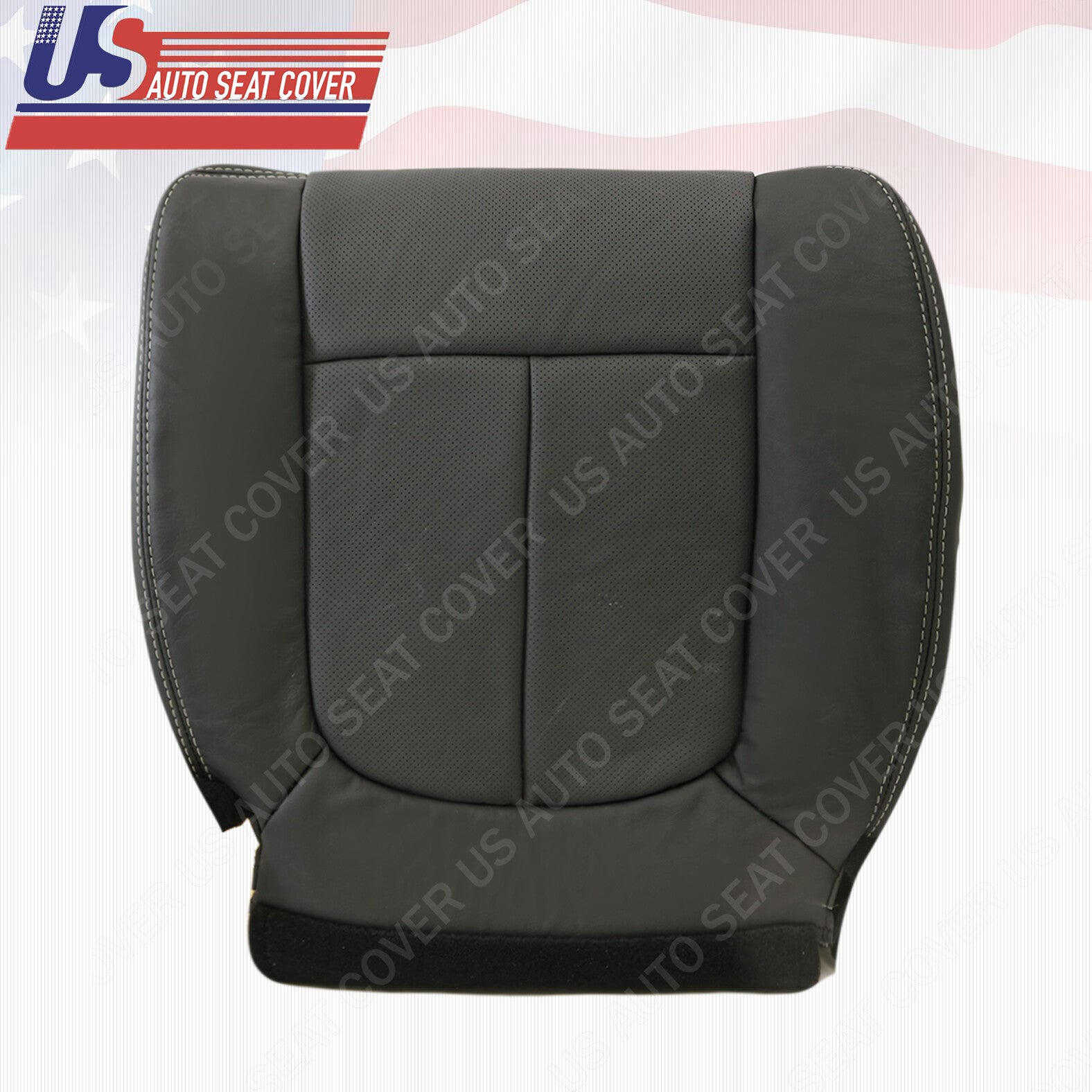 2012 2013 2014 Ford F150 Front Driver Bottom Black Perforated Leather Seat Cover