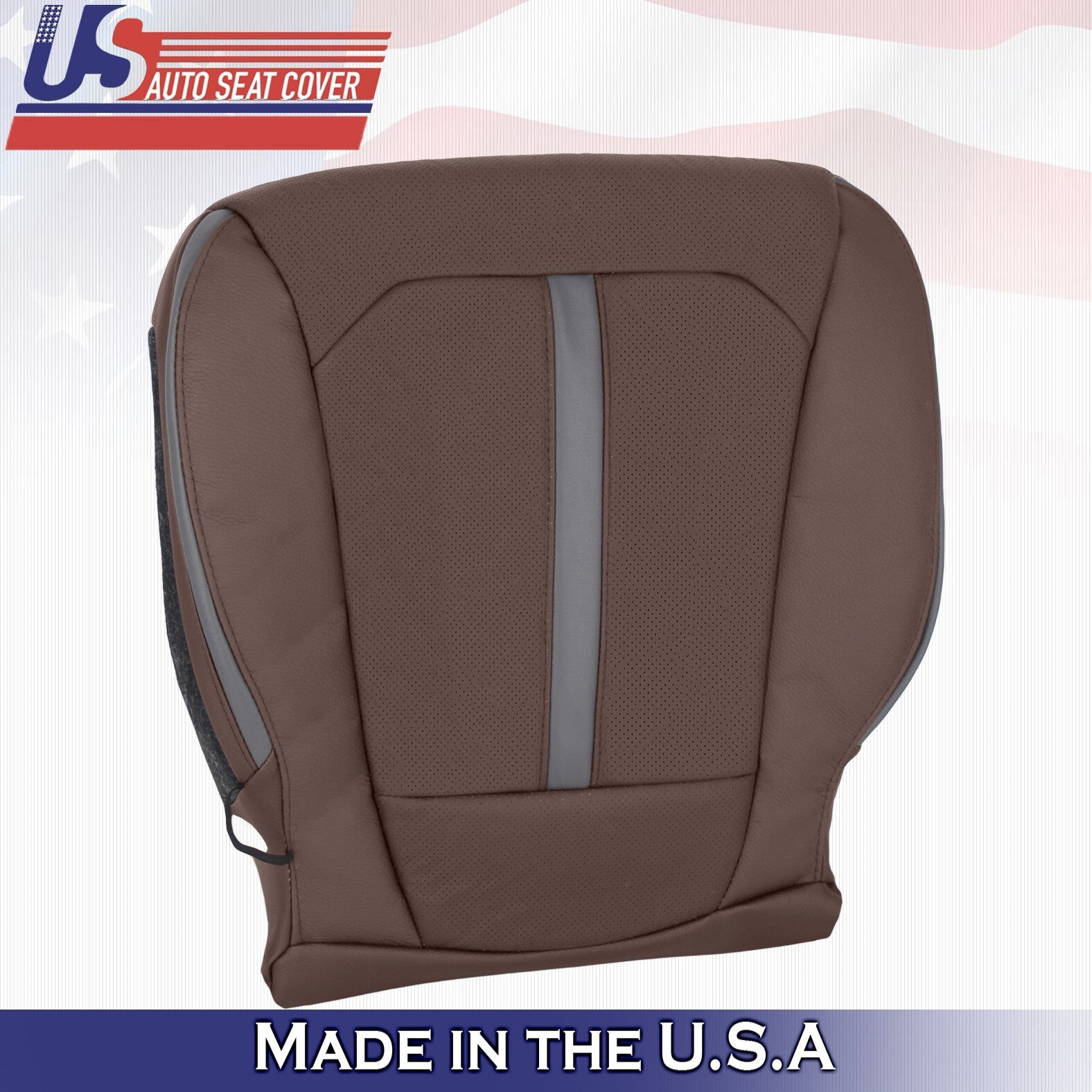 2015 to 2020 For Ford F150 Platinum Passenger Bottom Leather Seat Cover Brown
