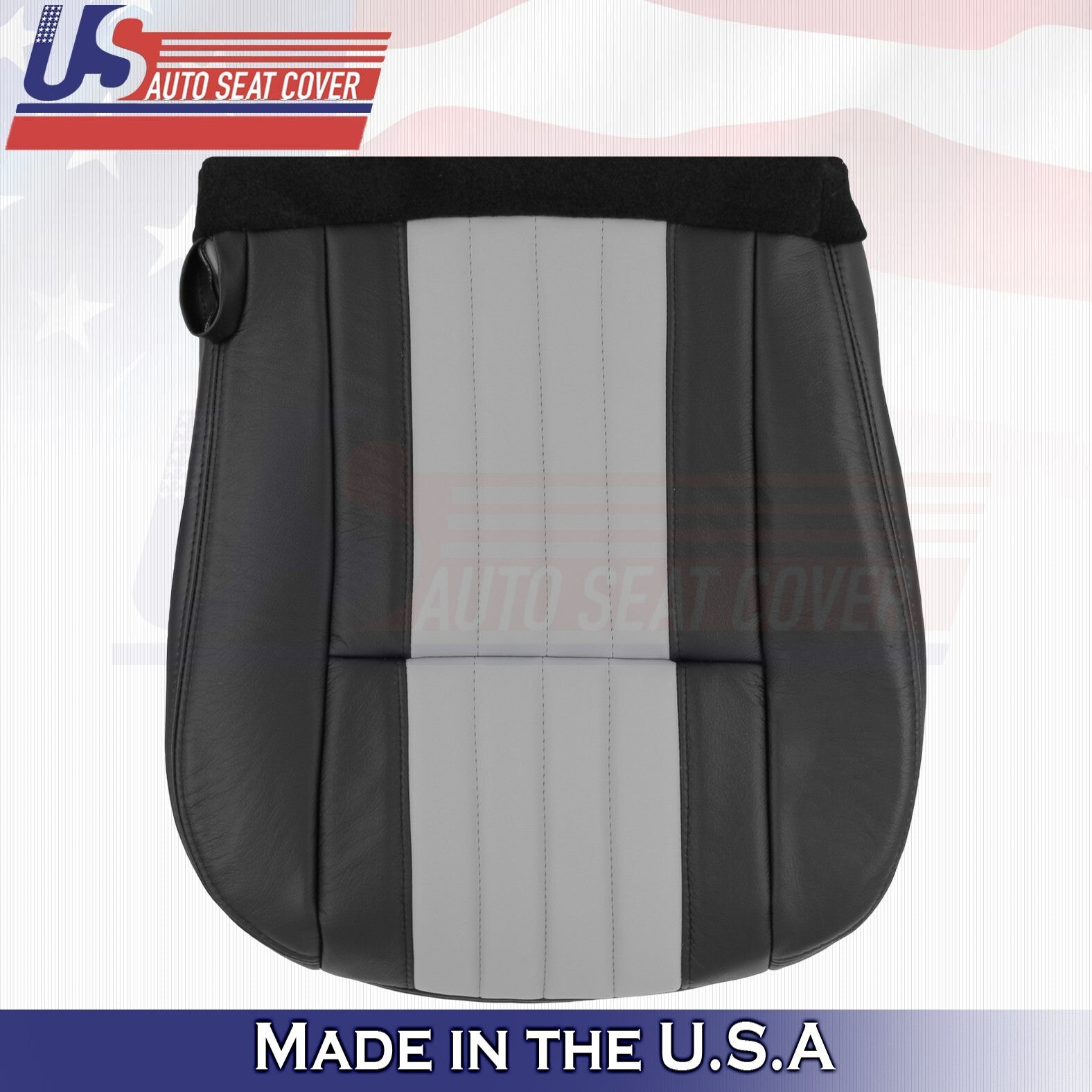 2003 For Ford F150 Harley Davidson Passenger Bottom Leather Seat Cover BLK/Gray