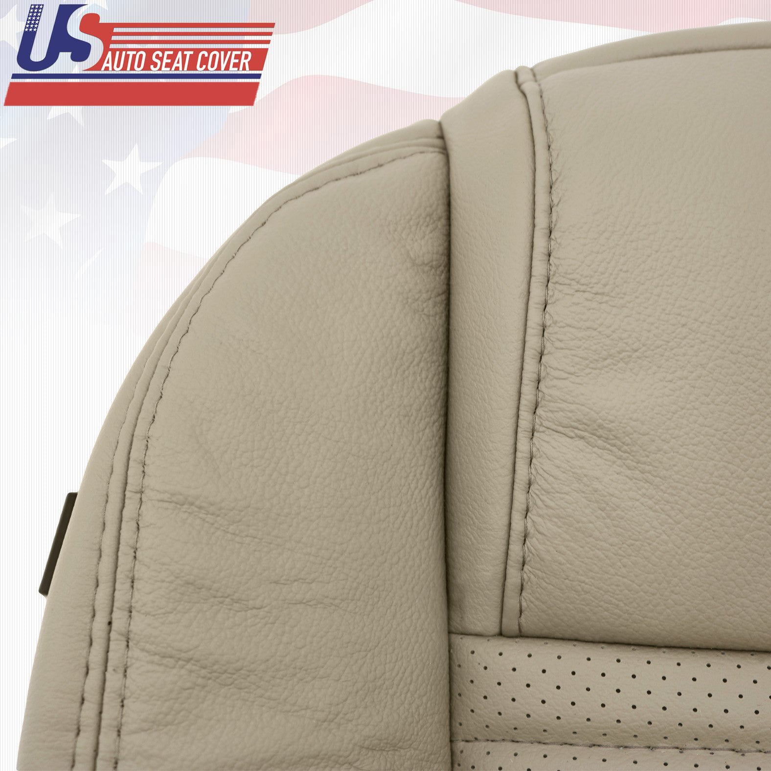 2005 2006 Mustang GT, GT Lux Driver Bottom Leather Seat Cover Med. Parchment Tan