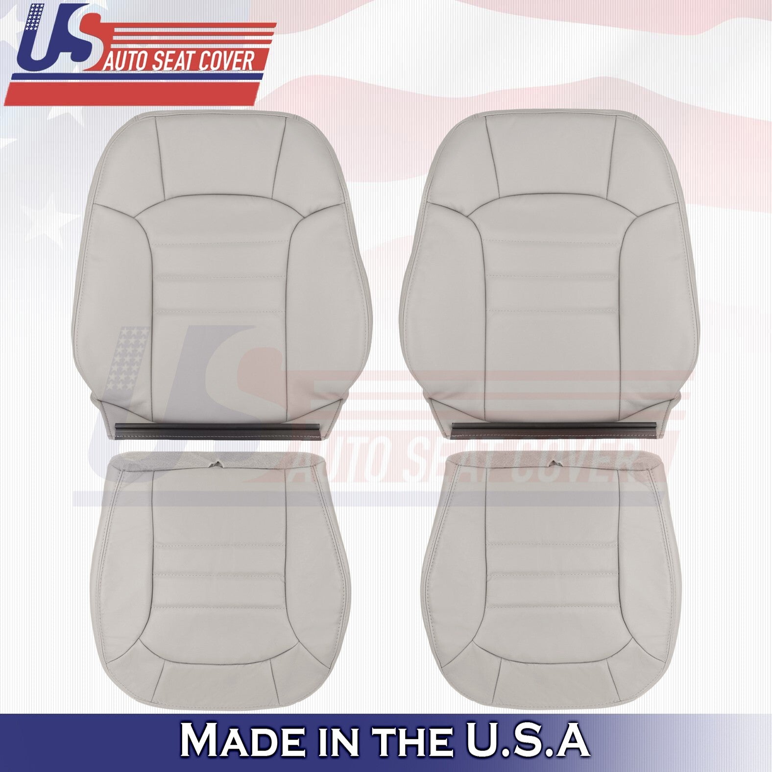 2002 -2004 Fits Jeep Liberty Front Set Bottoms &Tops Leather Seat Covers Taupe
