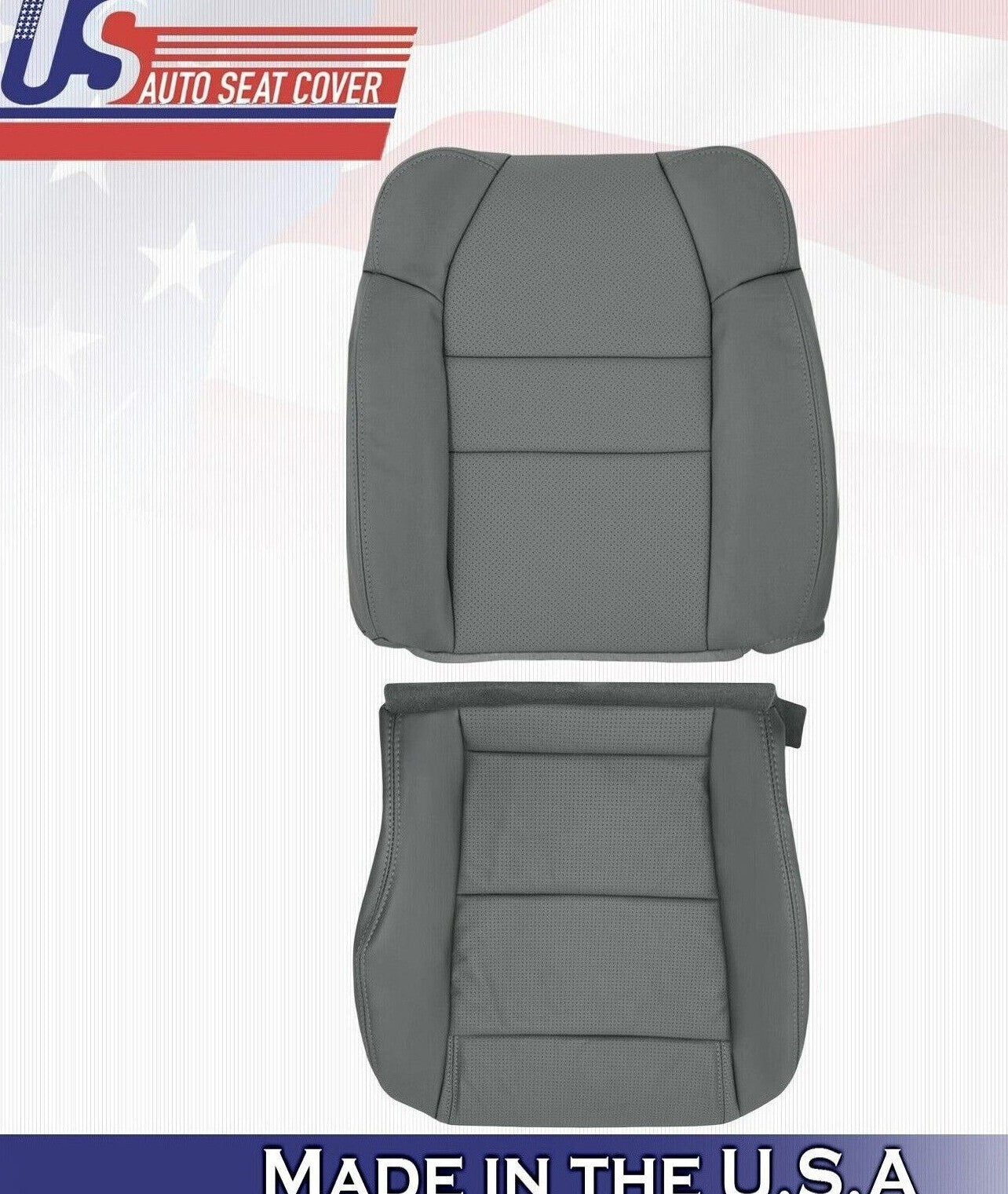 2003 For Acura MDX Driver Side Top & Bottom Synthetic Leather Seat Covers Gray