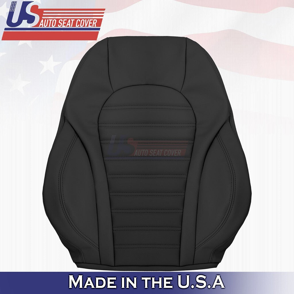 2015-2021 For Mercedes Benz C43 Driver & Passenger Uppers Vinyl Seat Cover Black
