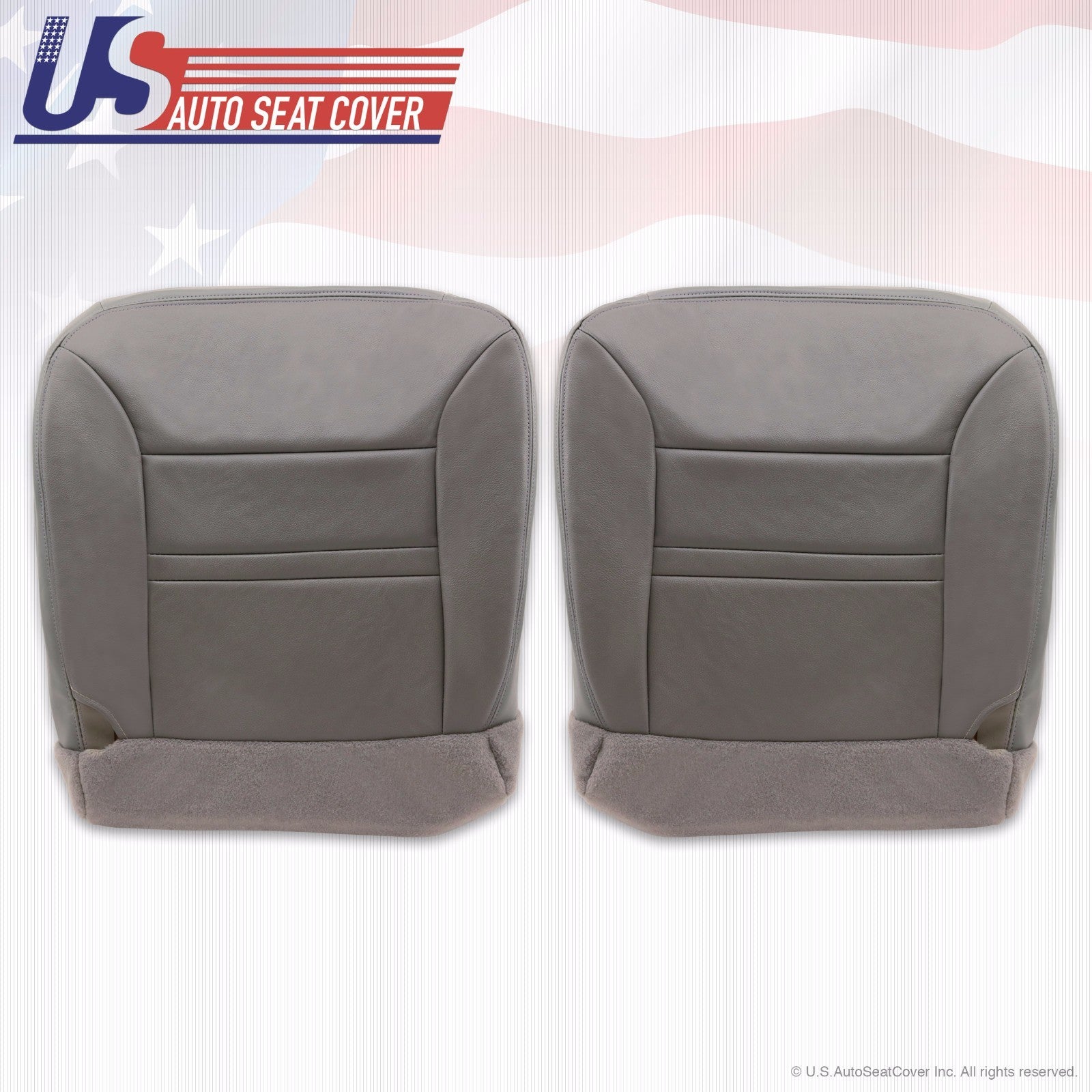 2000 2001 Ford Excursion Limited Driver-Passenger Bottom Leather Seat Cover Gray