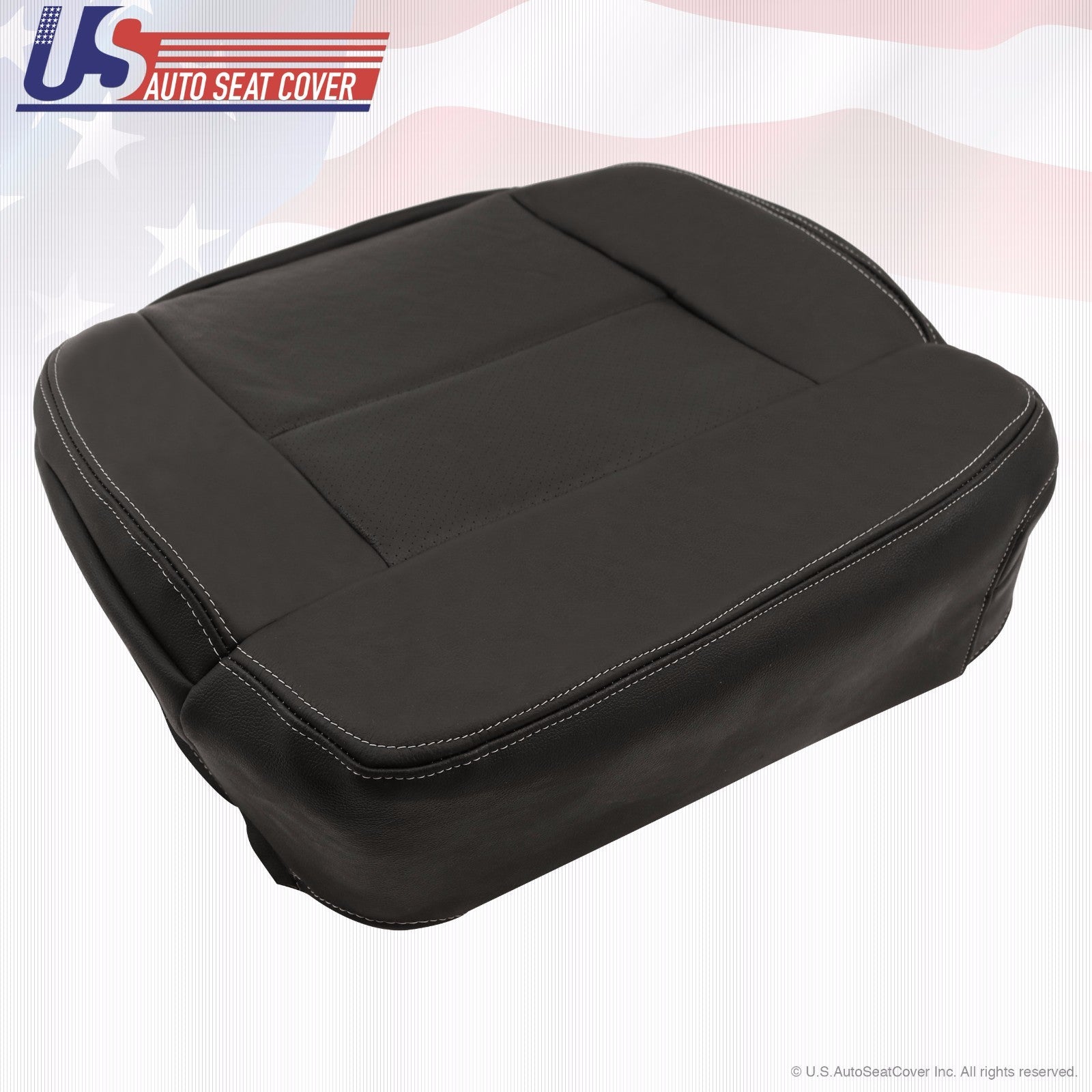 2004 to 08 Ford F-150 FX4 XLT Driver Bottom Leather Seat Cover Black perforated