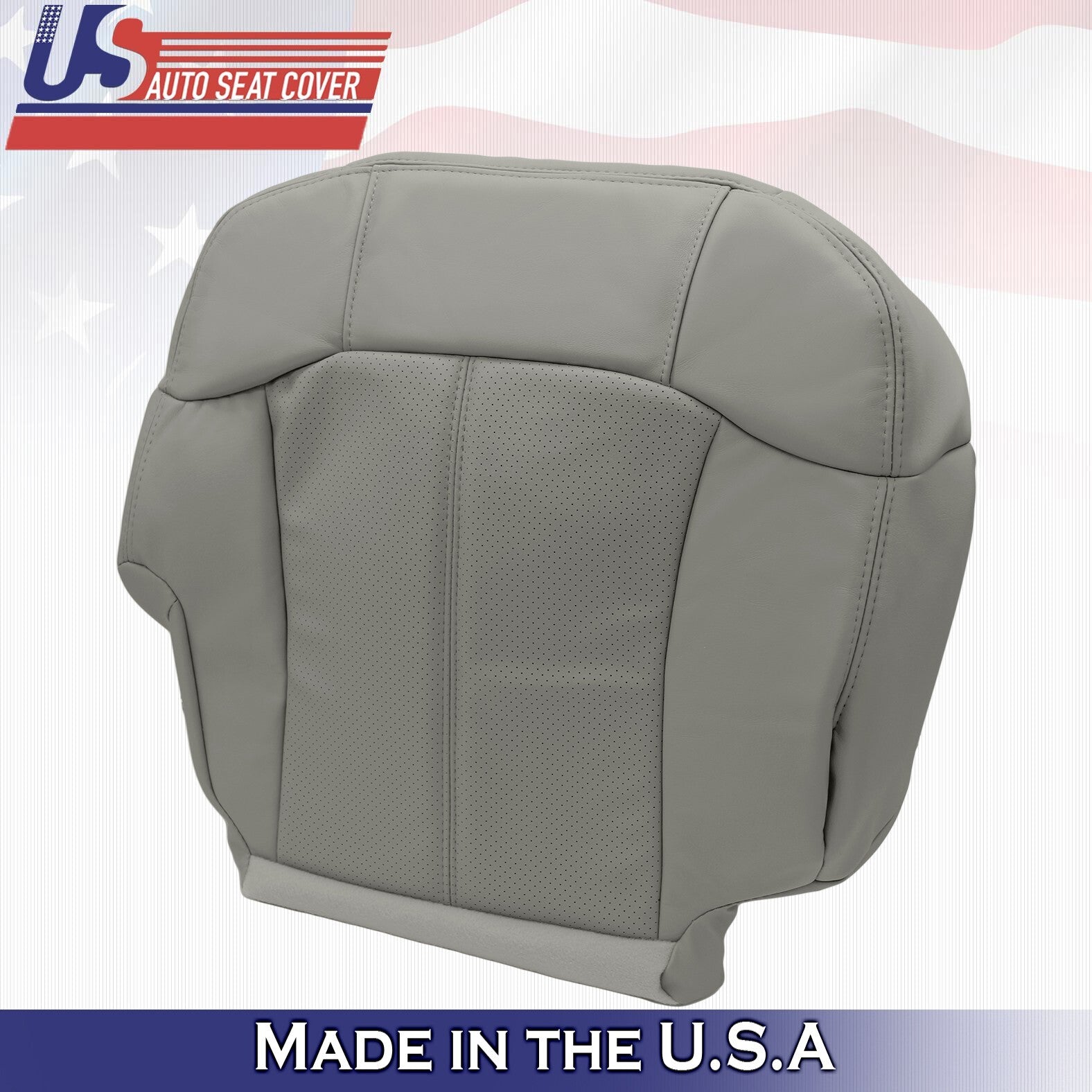 Driver Top &Bottom Leather Seat Cover Gray Fits Cadillac Escalade 1999-2002