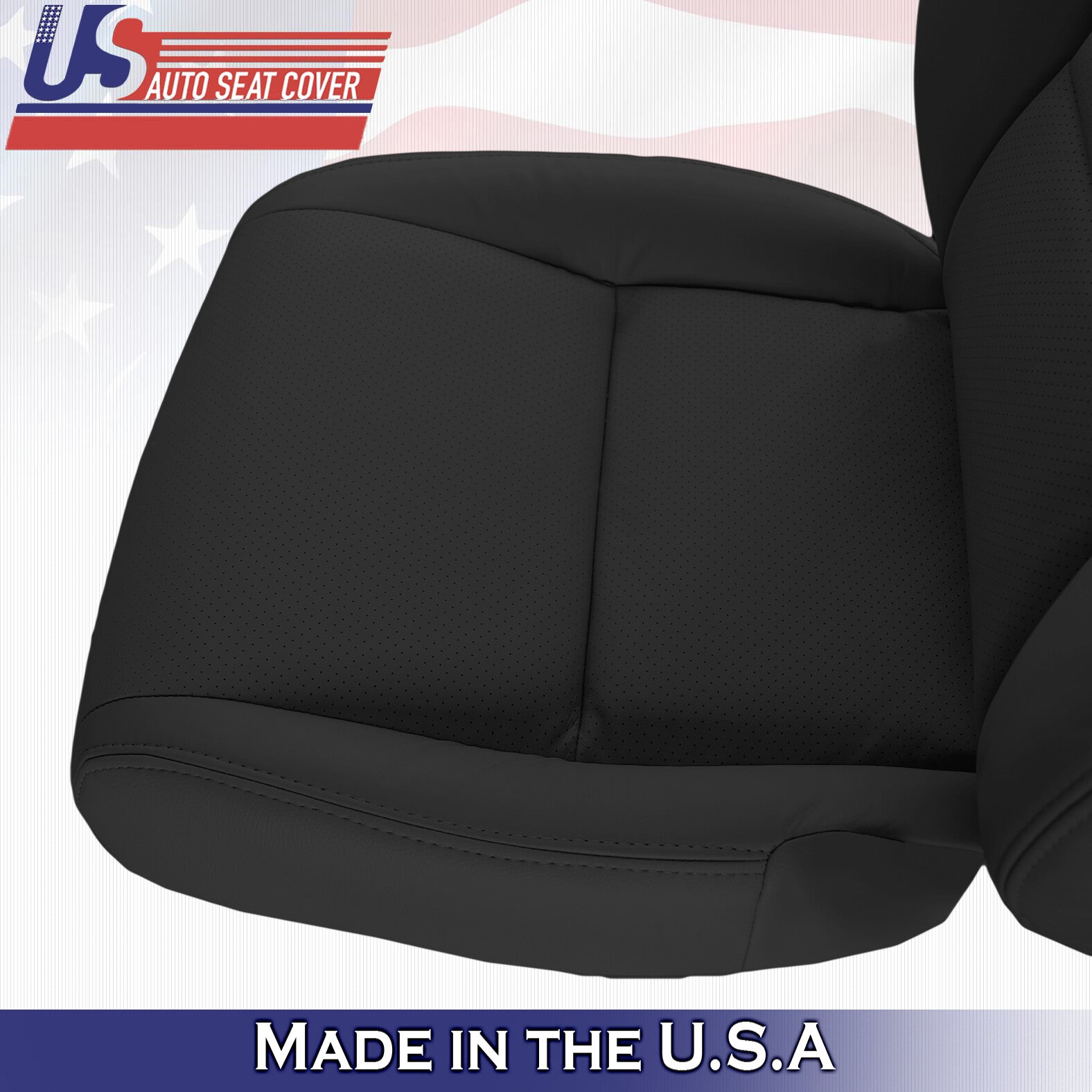 2004 Fits Acura TL Driver Passenger Top & Bottom Perforated Leather Covers BLK