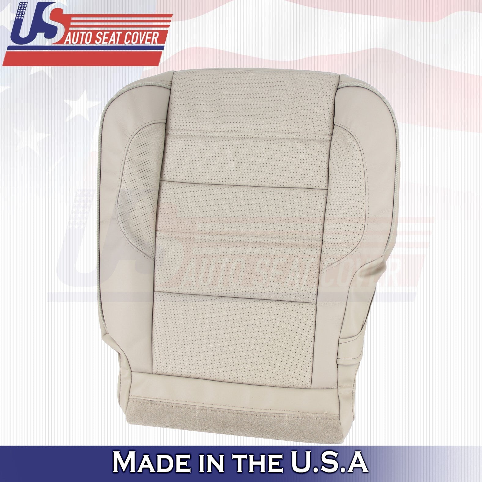 2014 to 2019 For GMC Yukon Denali Rear 2 Top & 2 Bottom Leather Seat Covers Tan