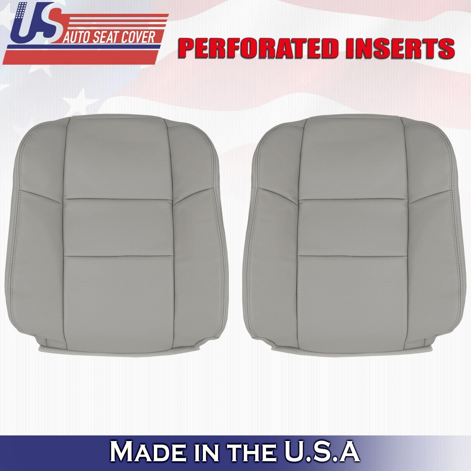 2007 2008 For Acura RDX Driver Passenger Top Synthetic Perf Leather Covers Gray