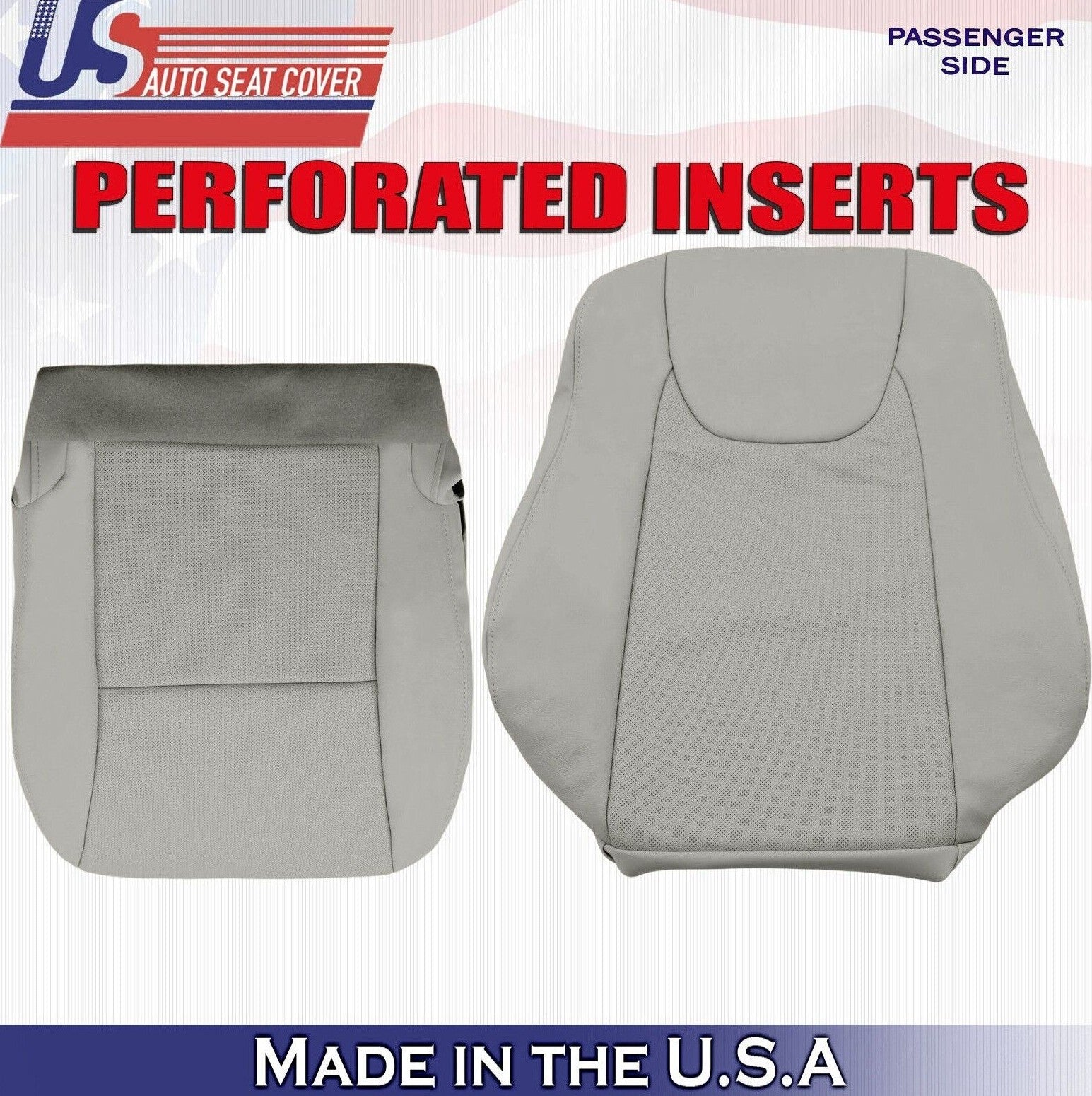 2011 For Lexus RX350 RX450H Passenger Top & Bottom Perf Leather Seat Covers Gray