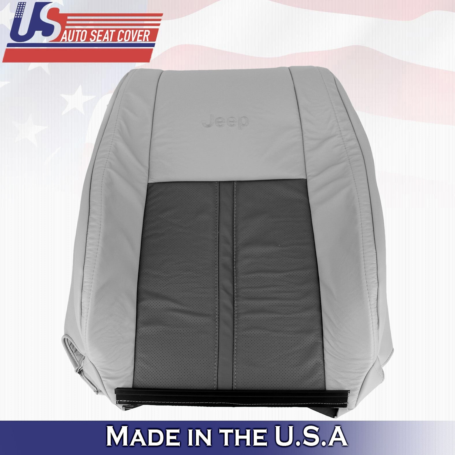 2007 For Jeep Grand Cherokee Limited Driver & Passenger Top Leather Covers Gray