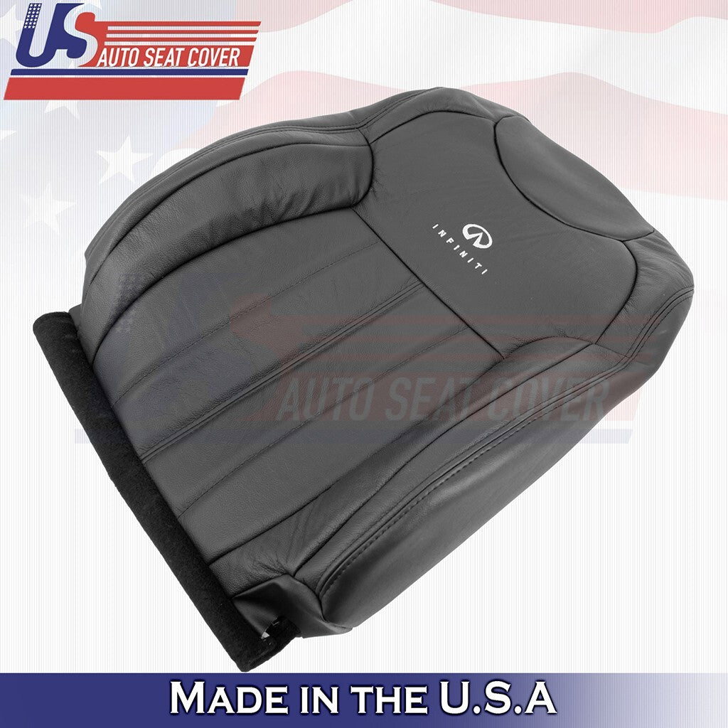 2009-2017 Fit Infiniti FX35 FX37 Driver Passenger Top/Bottom Leather Cover Black