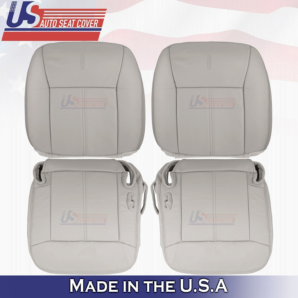 2003-2011 For Lincoln Town Car Driver Passenger Tops Bottoms Leather Cover Gray