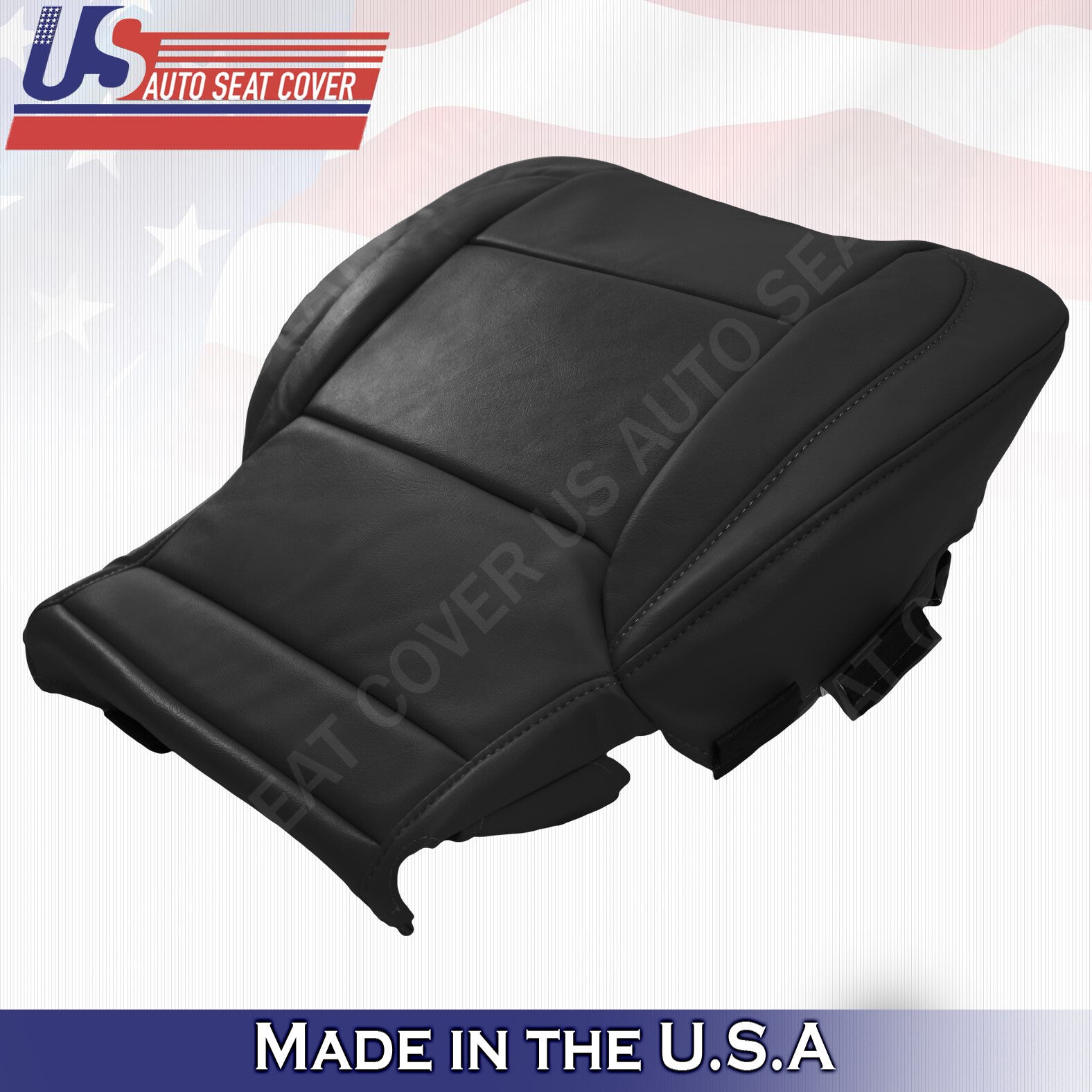 2015-2018 Chevy/GMC Tahoe, Suburban, Driver Bottom Leather Seat Cover Black