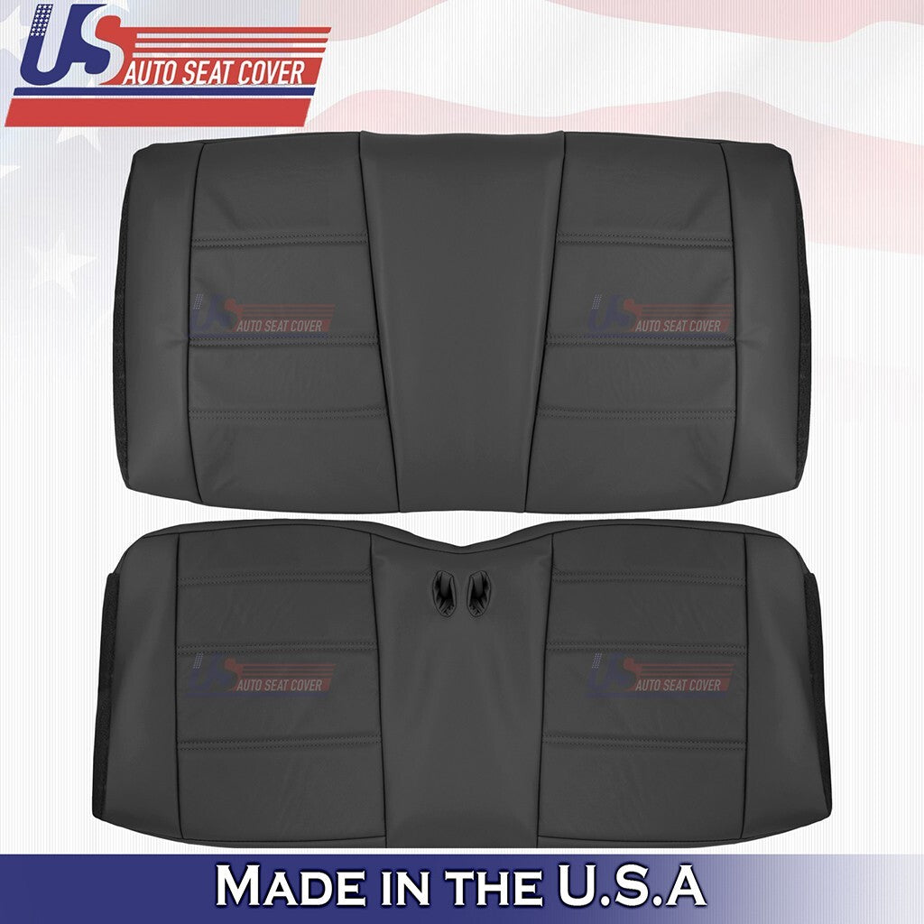 1999 2000 2001 Fits Ford Mustang V6 Rear Bench Bottom & Top Leather Cover Black