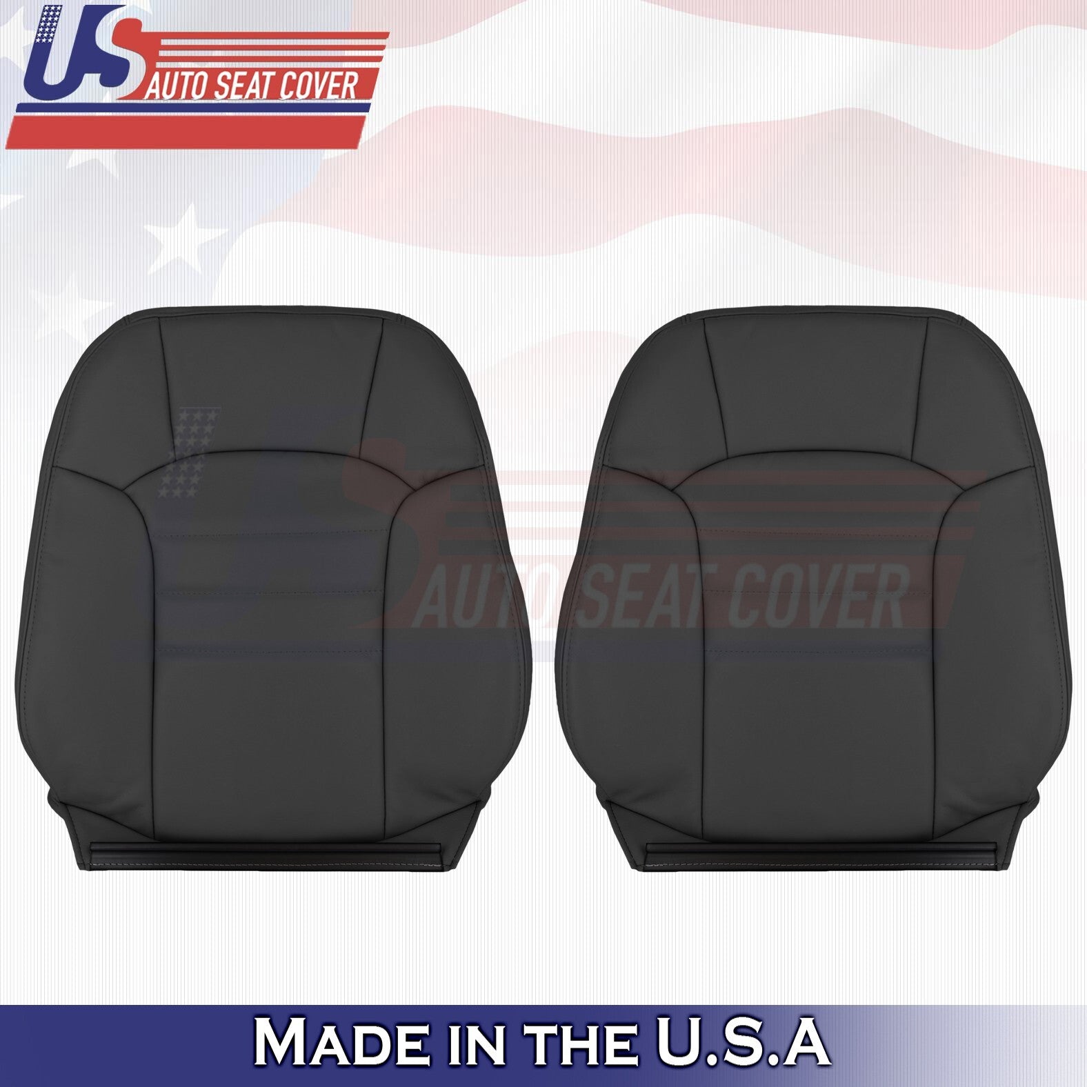 2002-2004 Fits Jeep Liberty Front Set Bottoms &Tops Leather Seat Cover Dark Gray