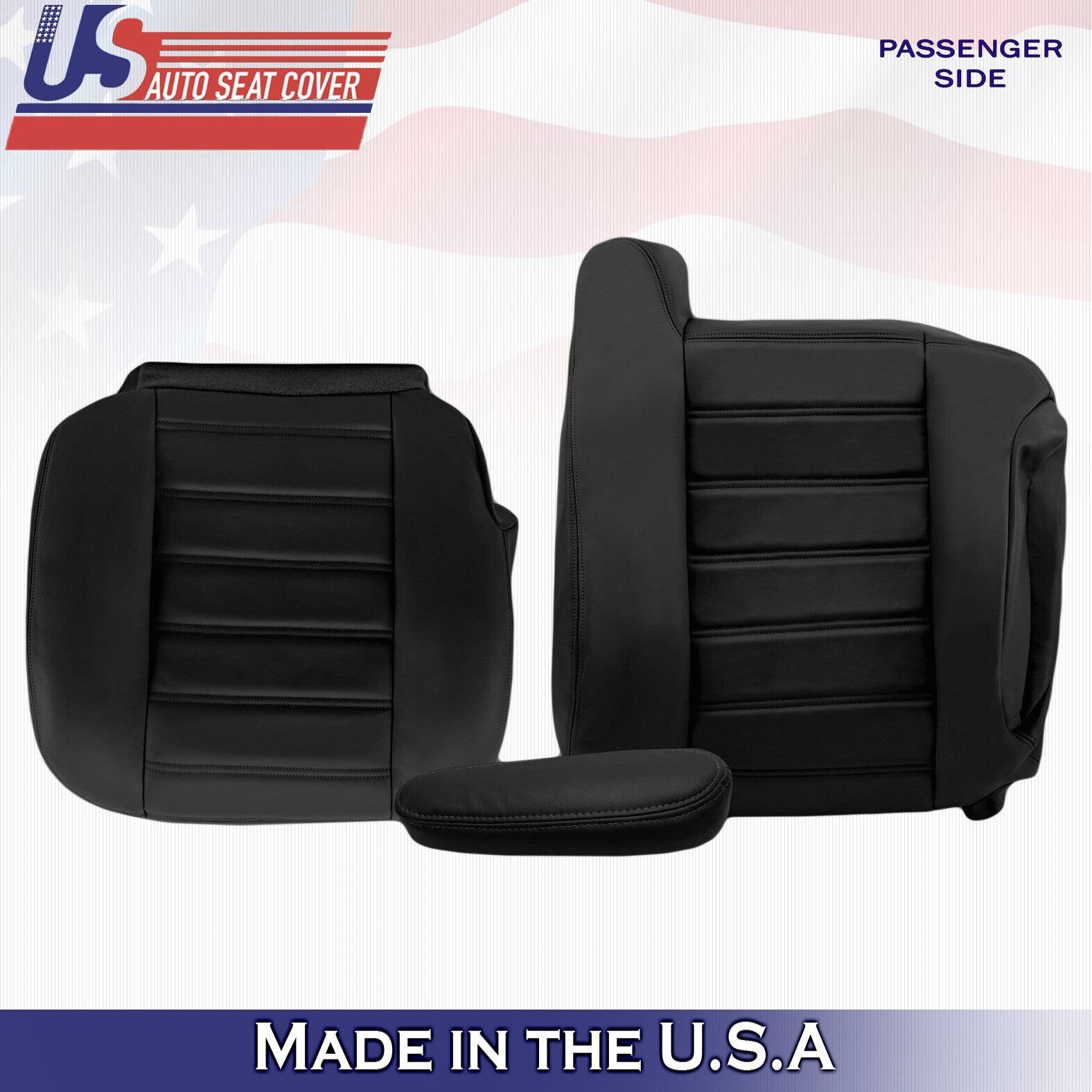 2003 2004 2005 For Hummer H2 Passenger Top Bottom & Armrest Leather Seat Covers