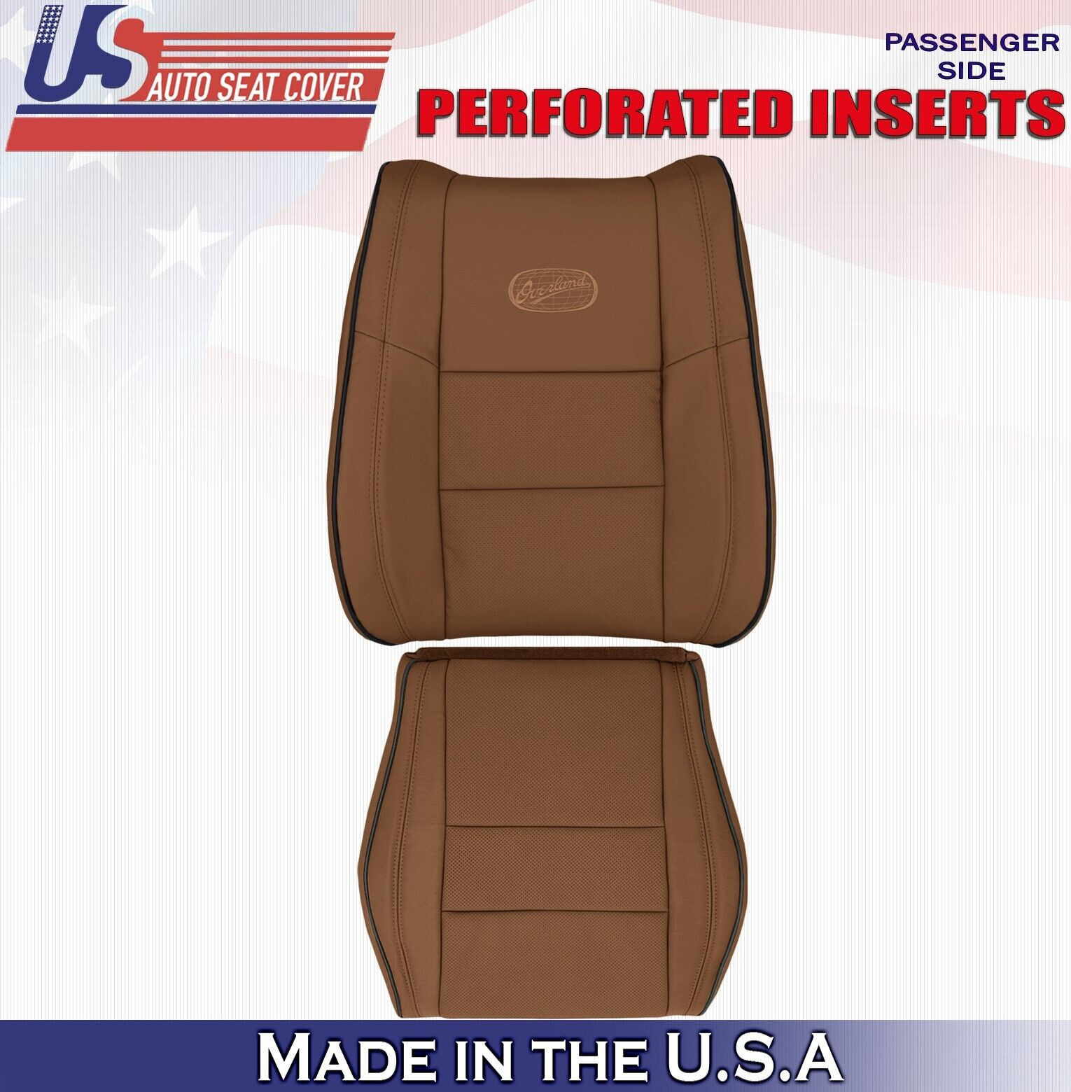 2015 For Jeep Grand Cherokee OVERLAND Passenger Top Bottom Leather Covers Brown