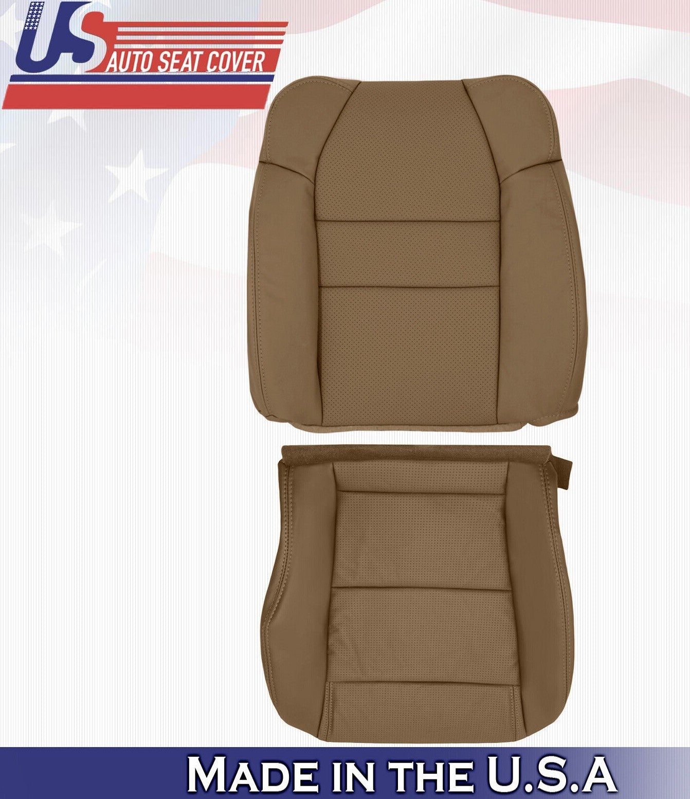 2004 For Acura MDX Driver Side Top & Bottom Synthetic Leather Seat Cover in Tan