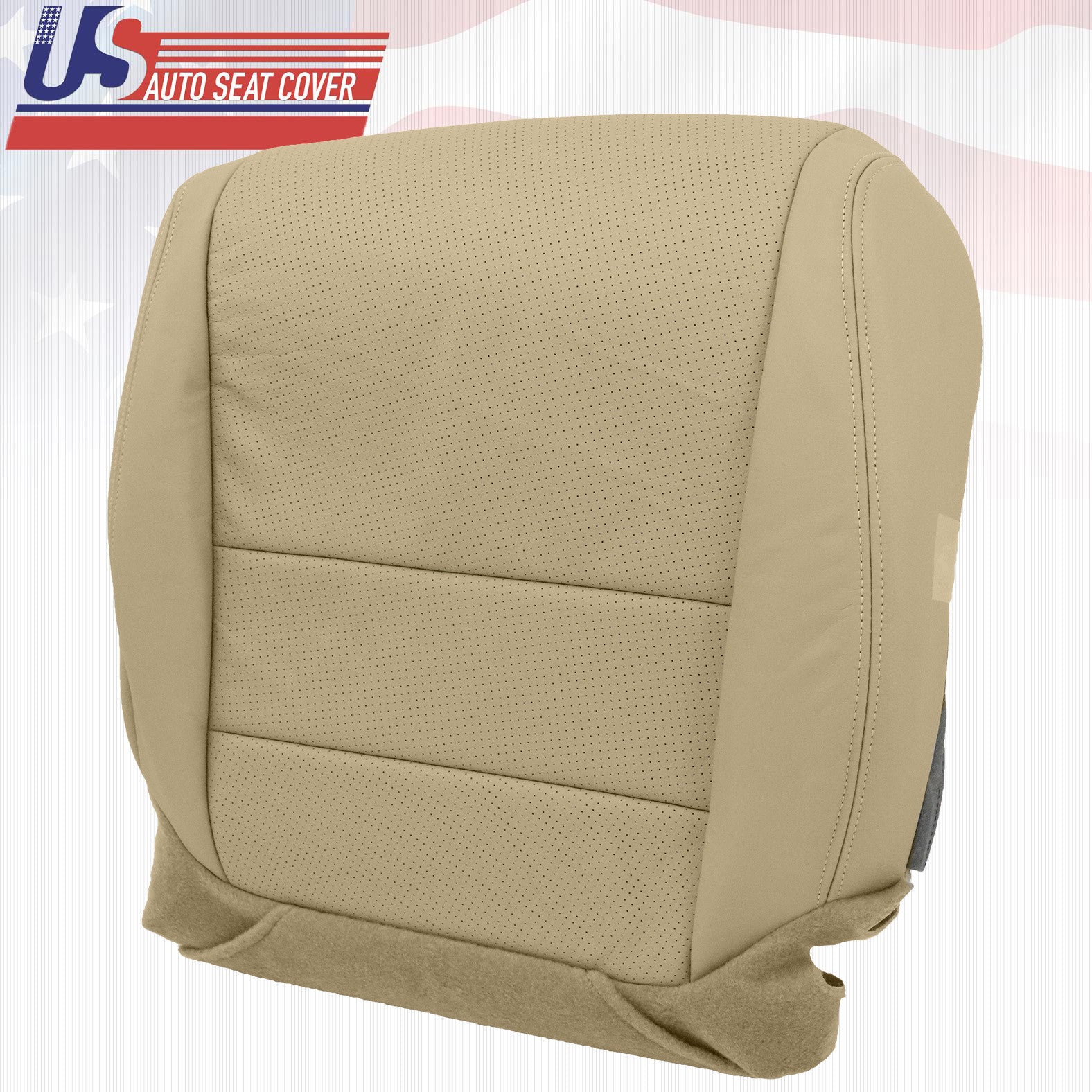 For 07 08 Acura TL Passenger Bottom Replacement Seat Cover Perforated LeatherTAN