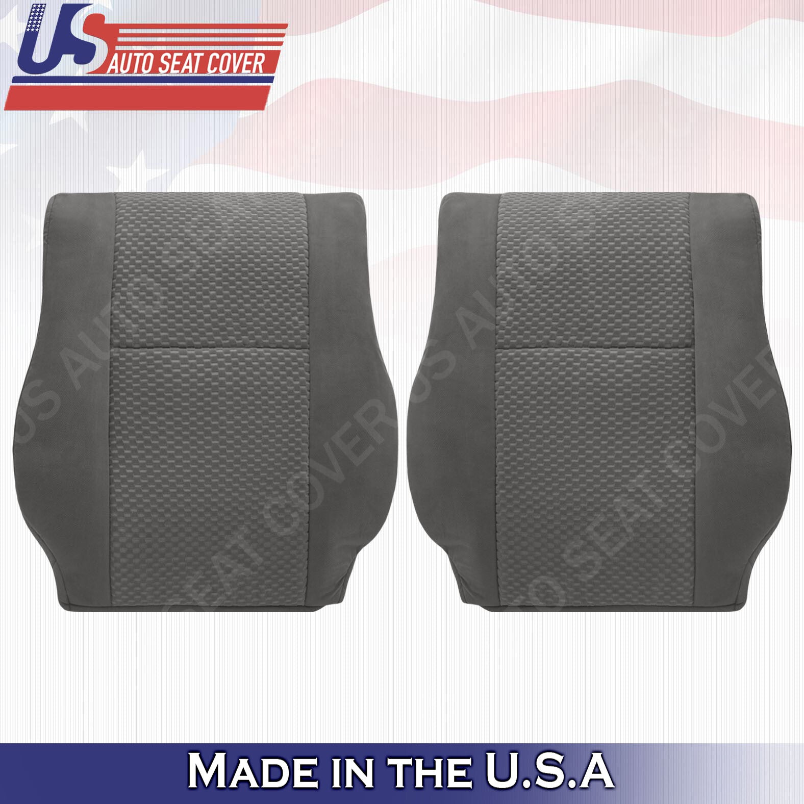 For 2007 to 2012 Toyota Tundra SR5 Front Driver & Passenger Cloth Covers in Gray
